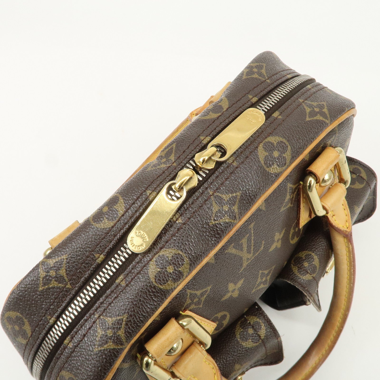 Louis Vuitton Monogram Manhattan PM Hand Bag Brown M40026