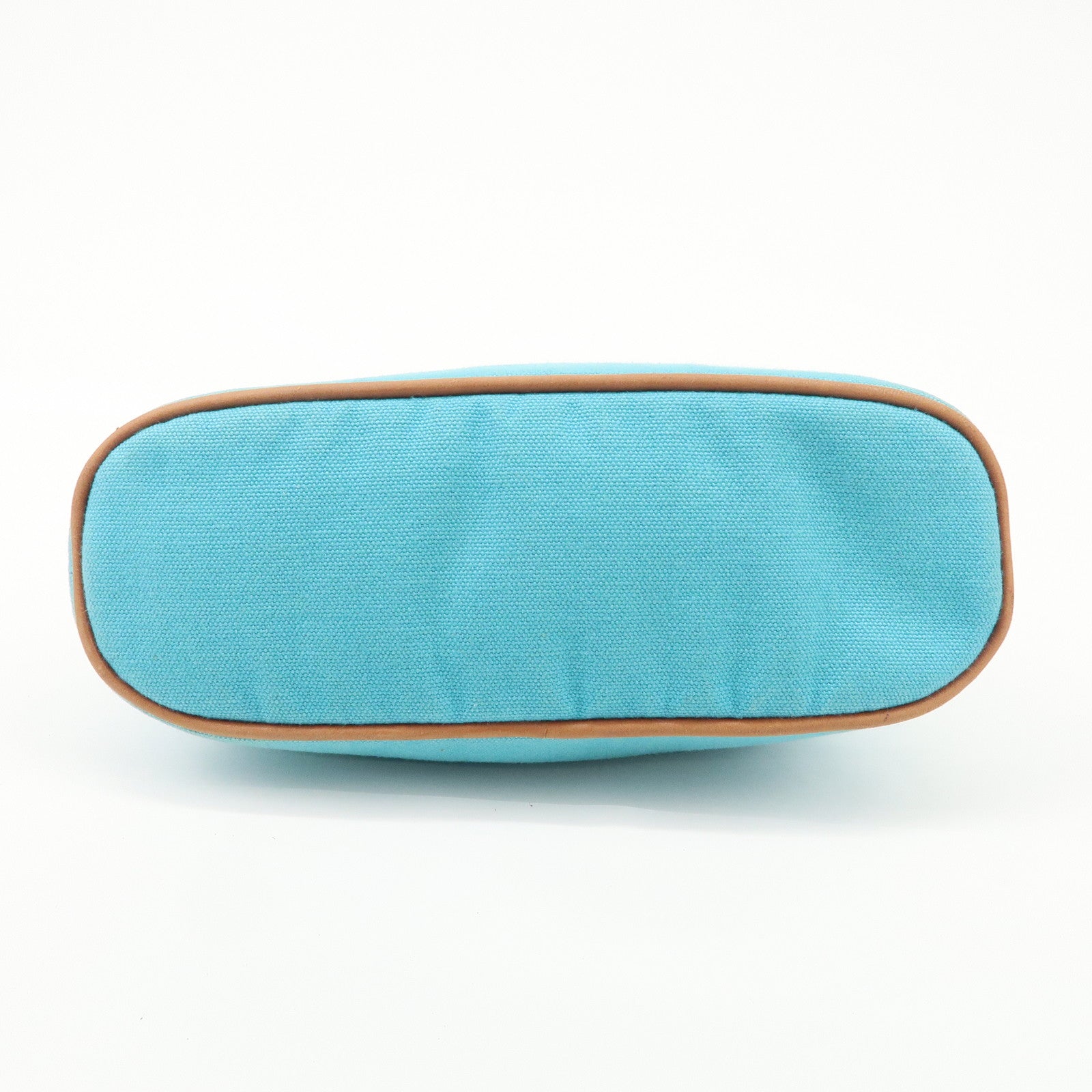 HERMES Set of 2 Leather Canvas Pouch Cosmetic Pouch Pink Blue Used