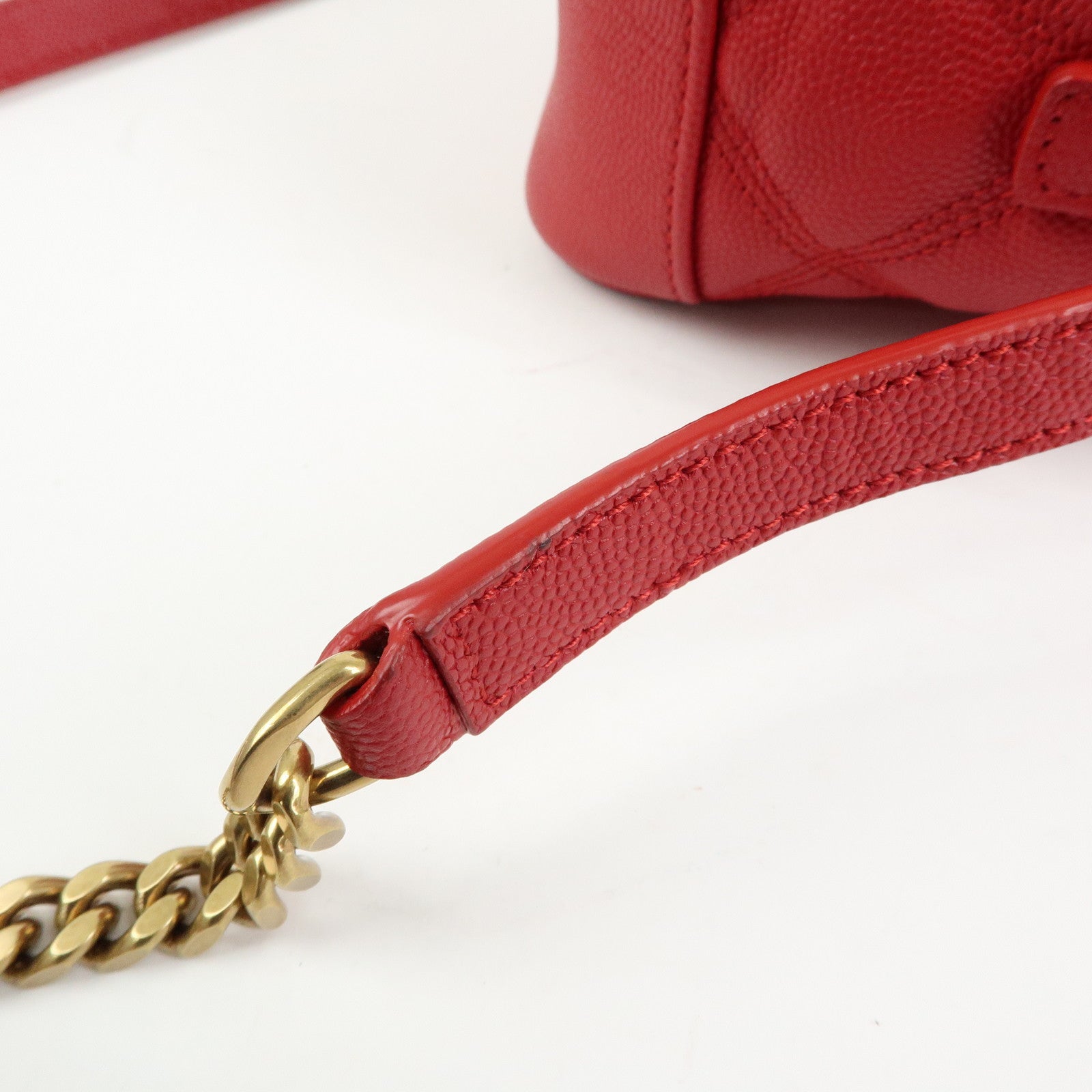 SAINT LAURENT PARIS Cassandra Embossed Leather Vanity Bag 649779