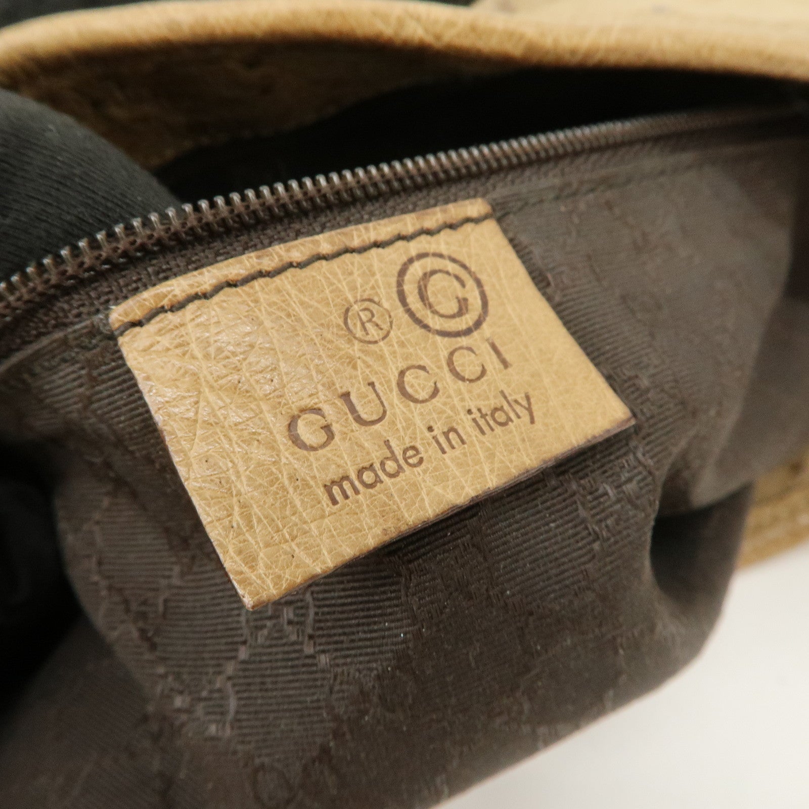 GUCCI Kandensky Leather Shoulder Bag Hand Bag Beige 001・4057