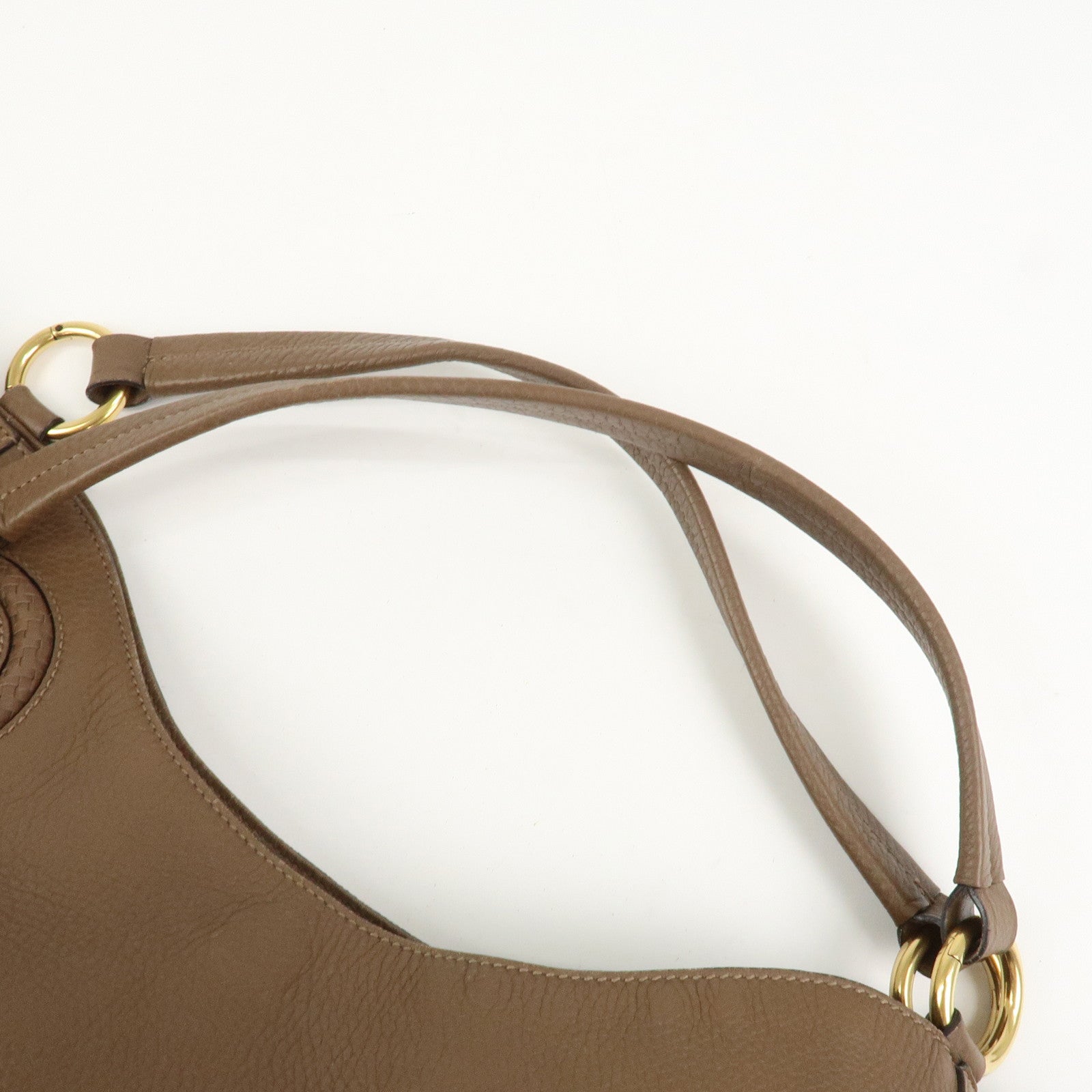 GUCCI Interlocking G Leather Tote Bag Shoulder Bag Brown 309531