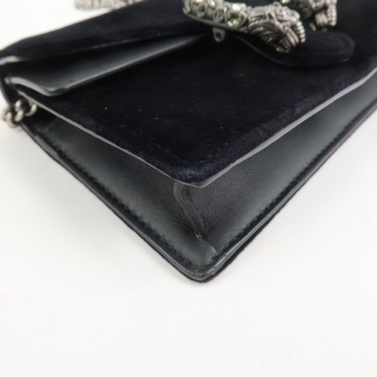 GUCCI Dionysus Super Mini Bag Velvet Chain Shoulder Bag Black476432
