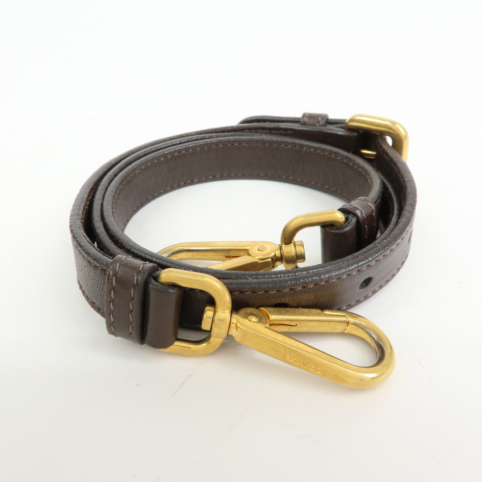 PRADA Nylon Leather Gathered 2Way Bag Hand Bag Khaki BN1407