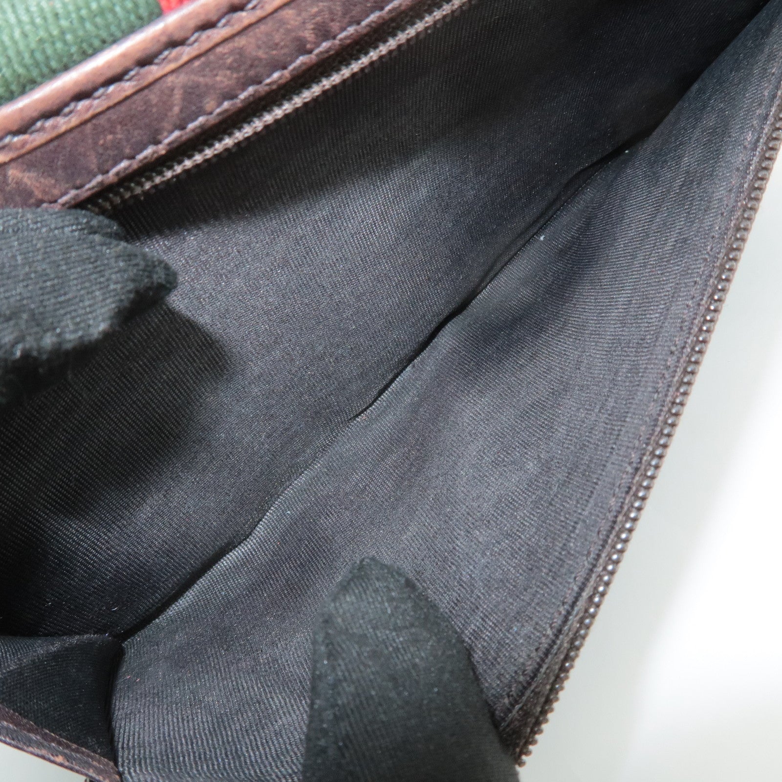 GUCCI Sherry Set of 2 GG Canvas Leather Wallet Brown Black 181672 Used