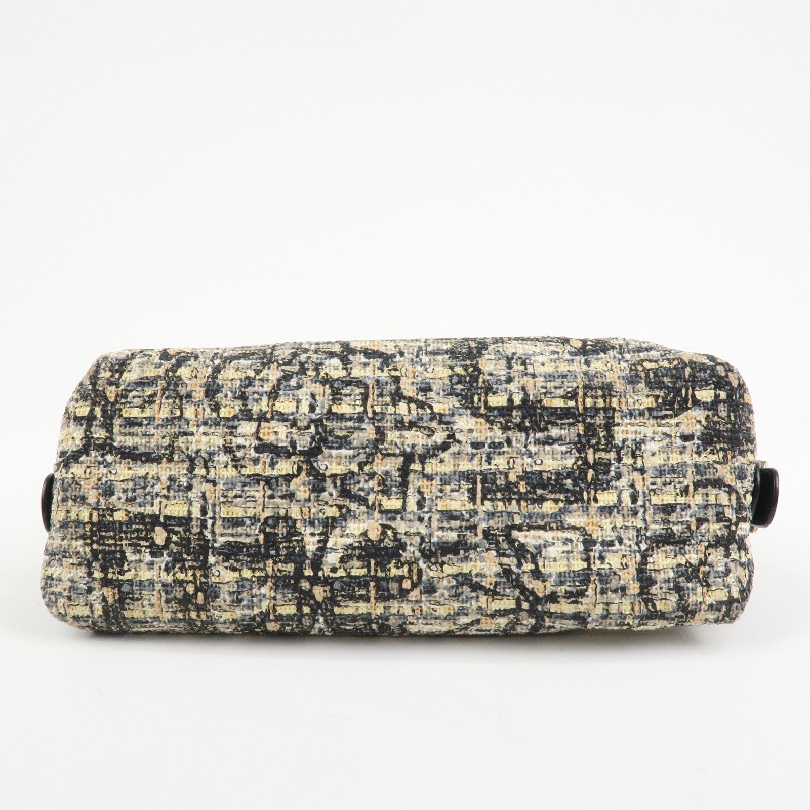 CHANEL COCO Mark Tweed Leather Shoulder Bag Black Multicolor