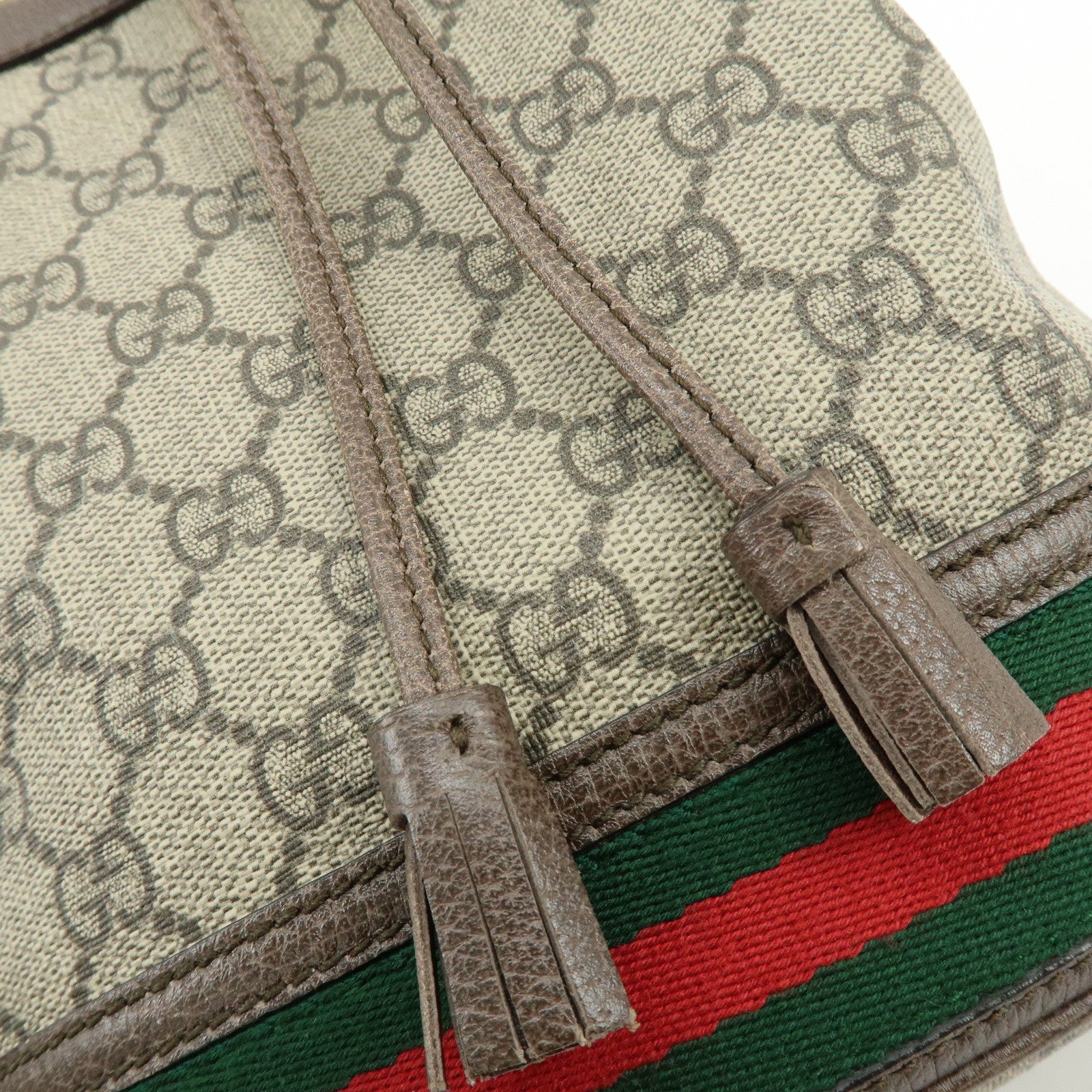 GUCCI Ophidia Sherry GG Supreme Leather 2Way Bucket Bag 550621