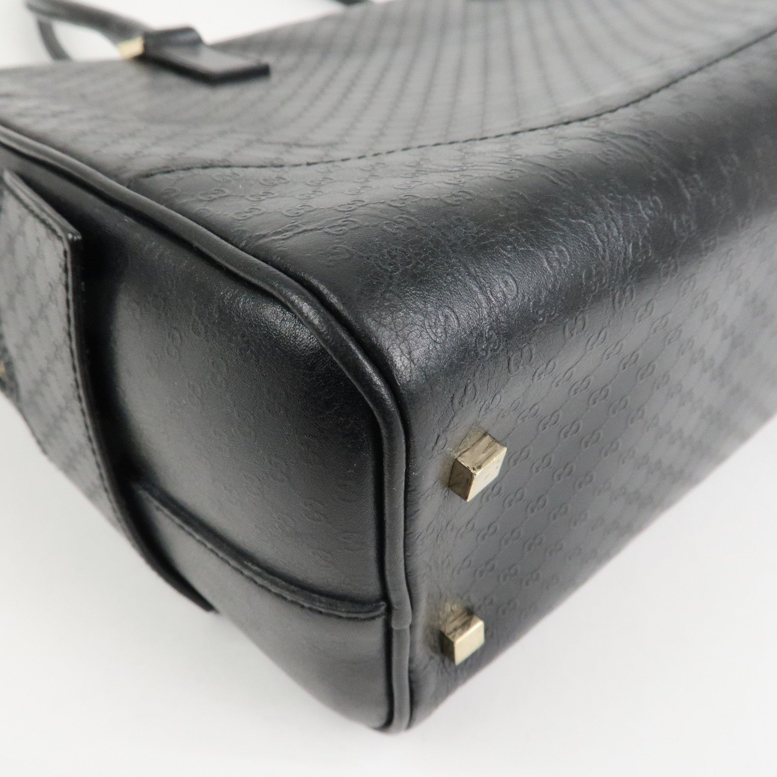 GUCCI Micro Guccissima Leather Hand Bag Black 022.1115