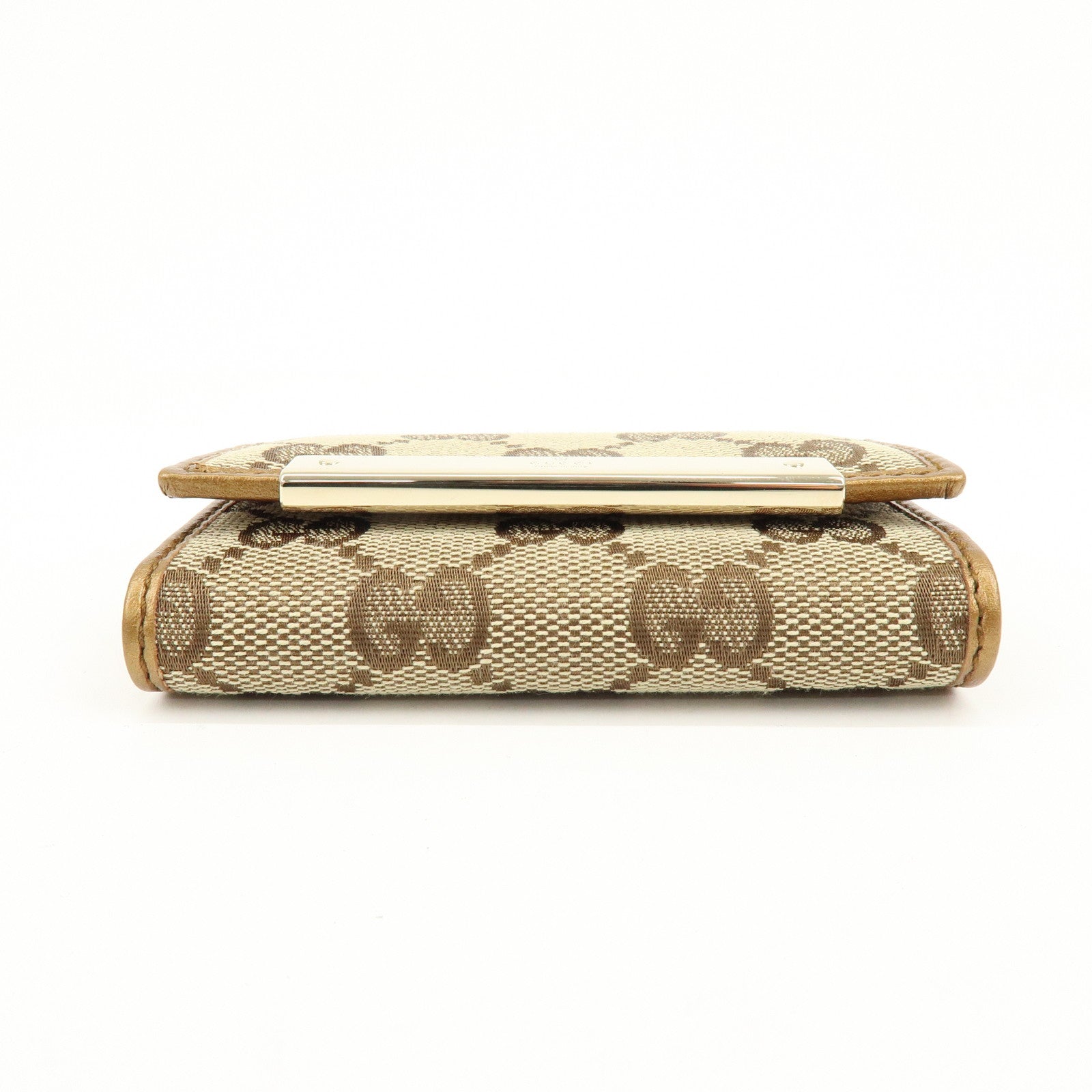 GUCCI GG Canvas Leather 6 Ring Key Case Beige Brown 127048
