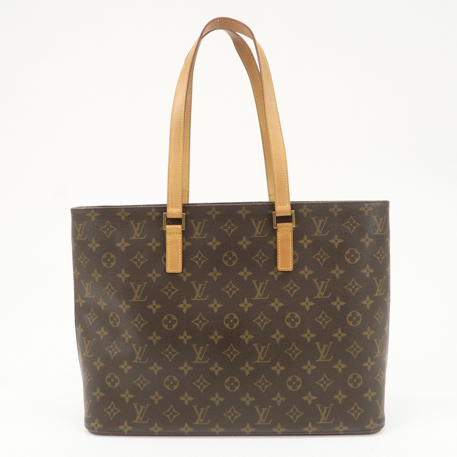 Louis Vuitton Monogram Luco Tote Bag Hand Bag Brown M51155 Used