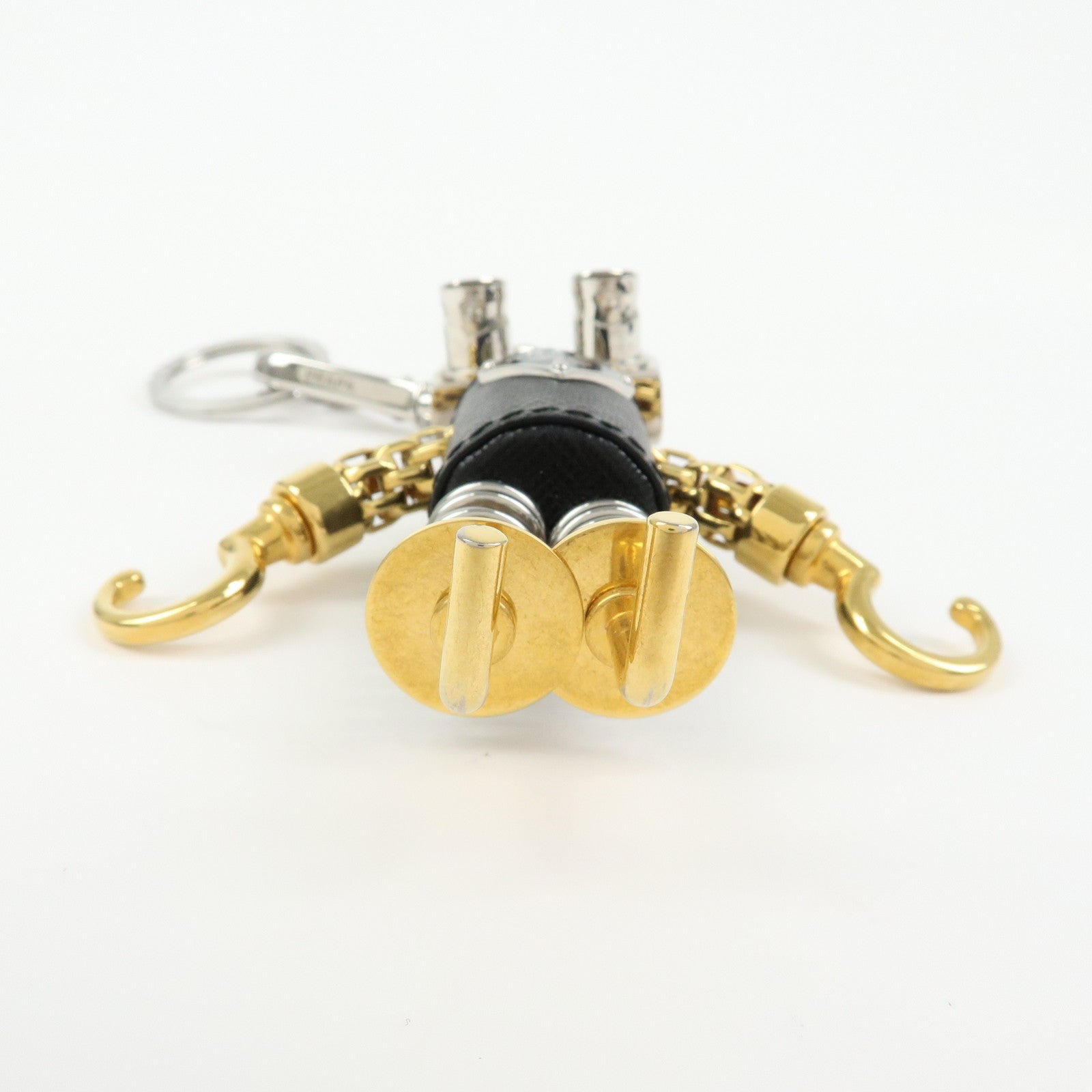 PRADA Triangle Logo Metal Saffiano Leather Robot Bag Charm 2TR103