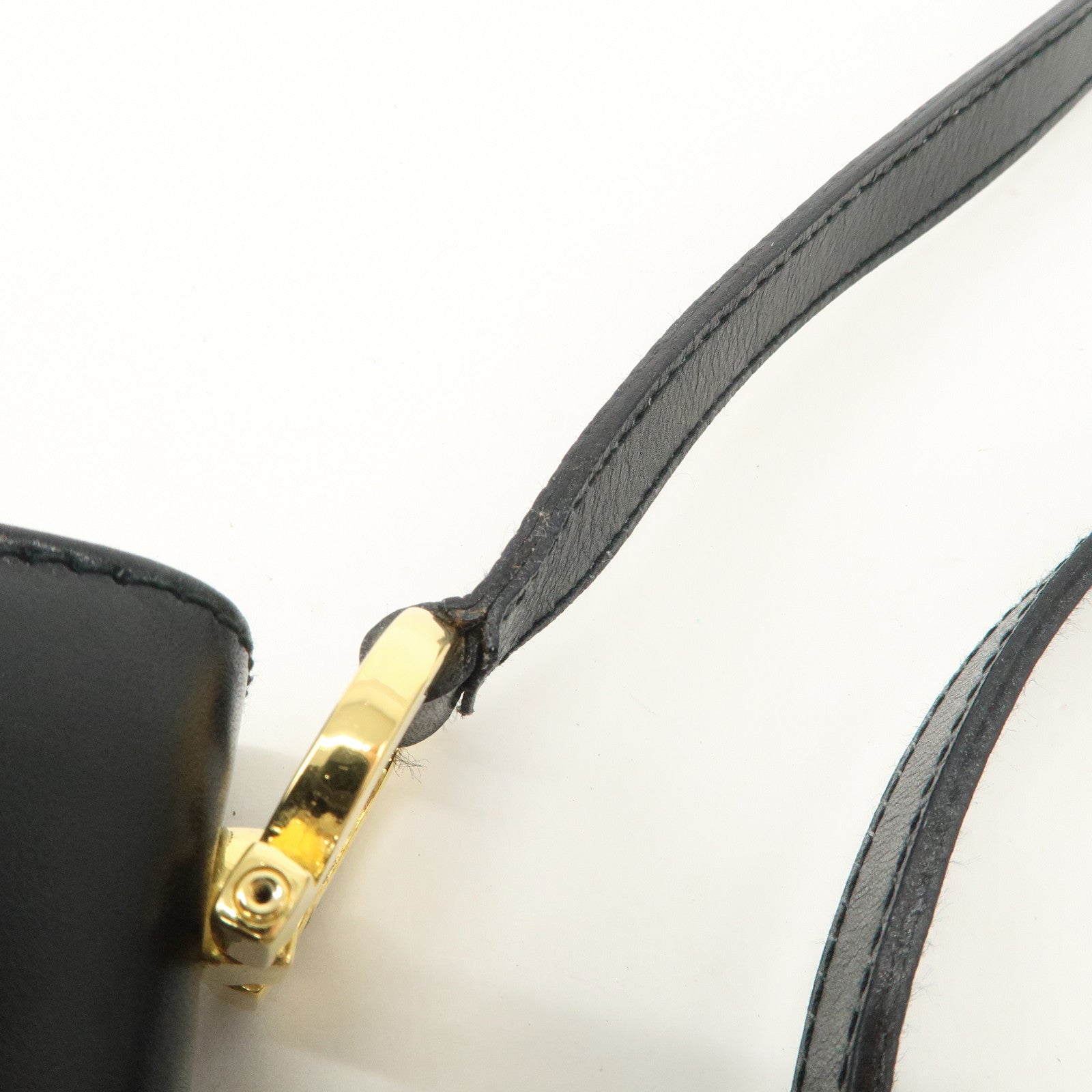 Ferragamo Gancini Leather Shoulder Bag Black