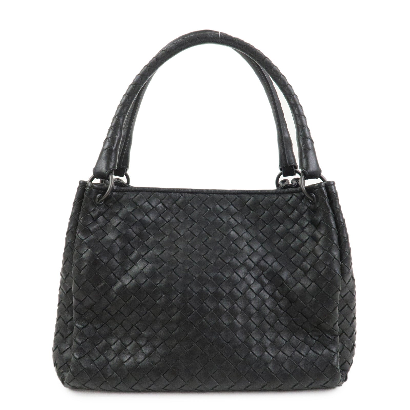 BOTTEGA VENETA Intrecciato Leather Tote Bag Hand Bag Black