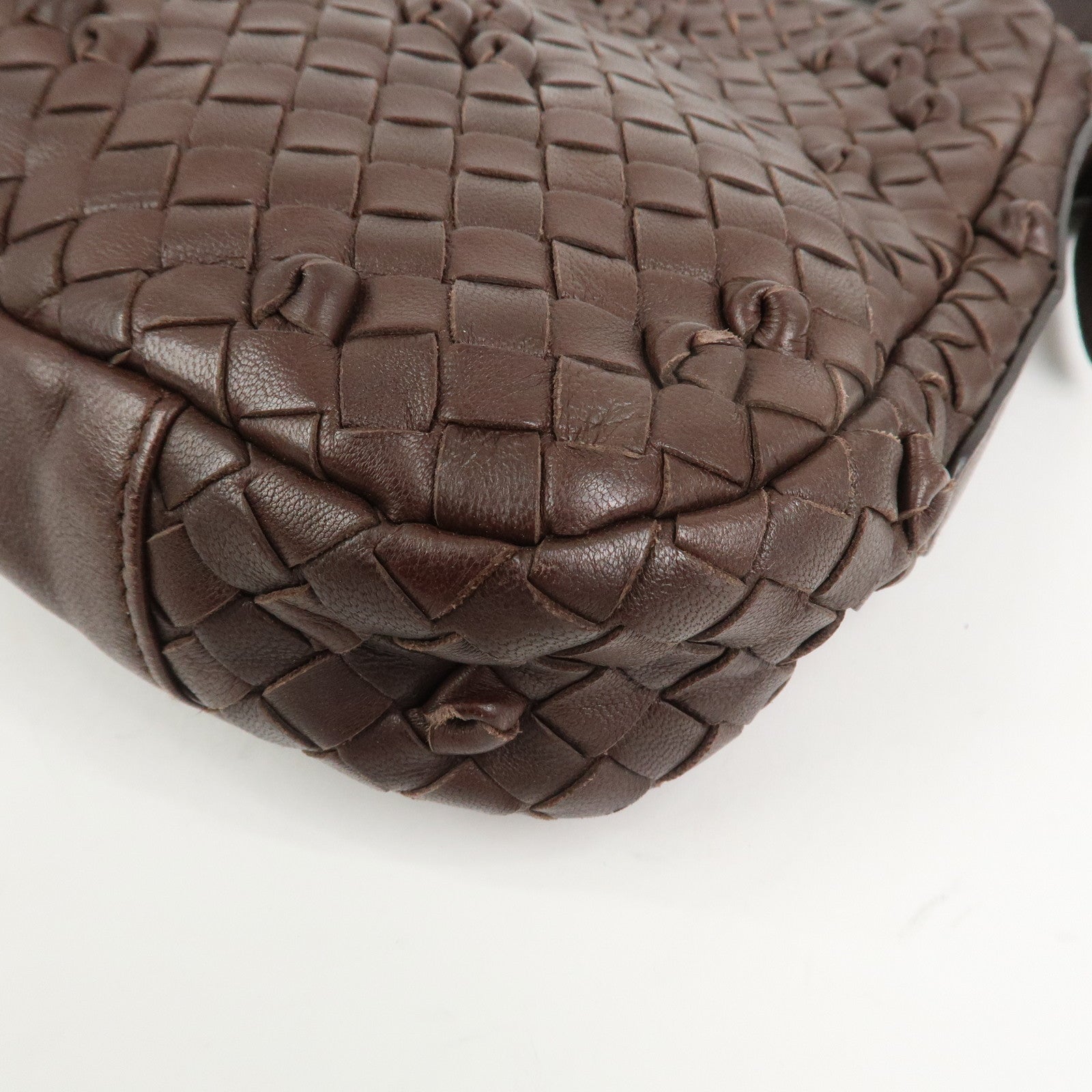 BOTTEGA VENETA Intrecciato Leather Shoulder Bag Brown 133507
