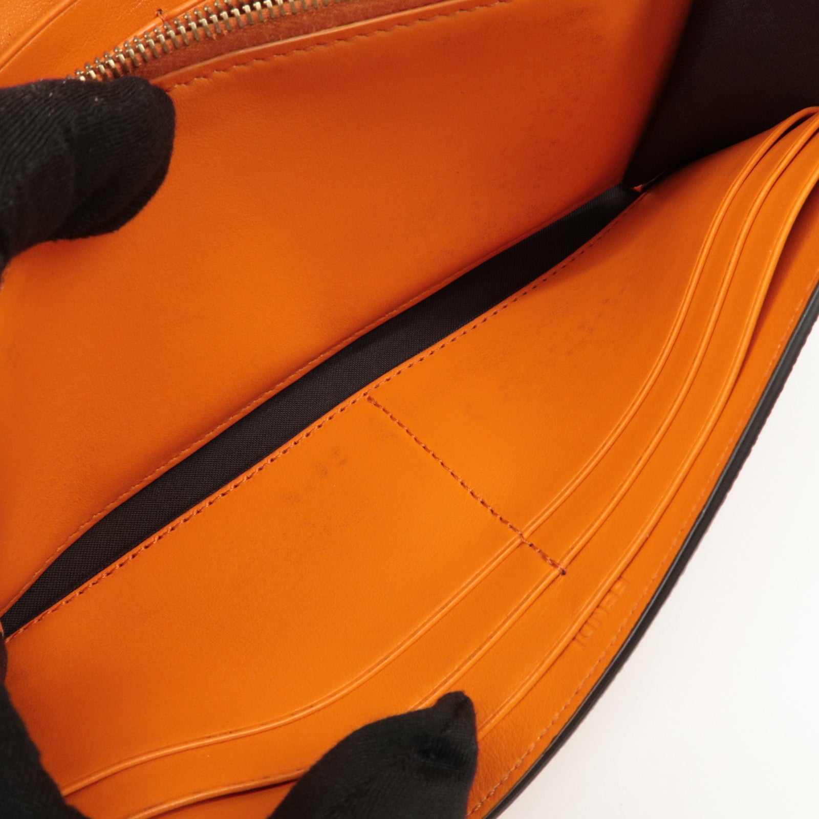 FENDI Zucca Baguette Continental Wallet 8M0251 Brown Orange 8M0251 Used