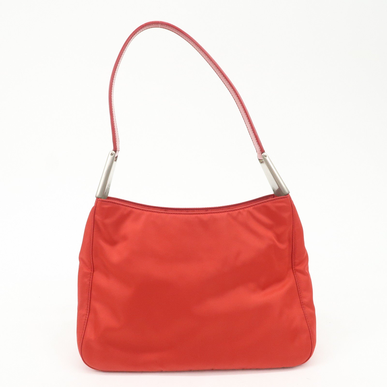 PRADA Nylon Patent Leather Shoulder Bag Red B8844