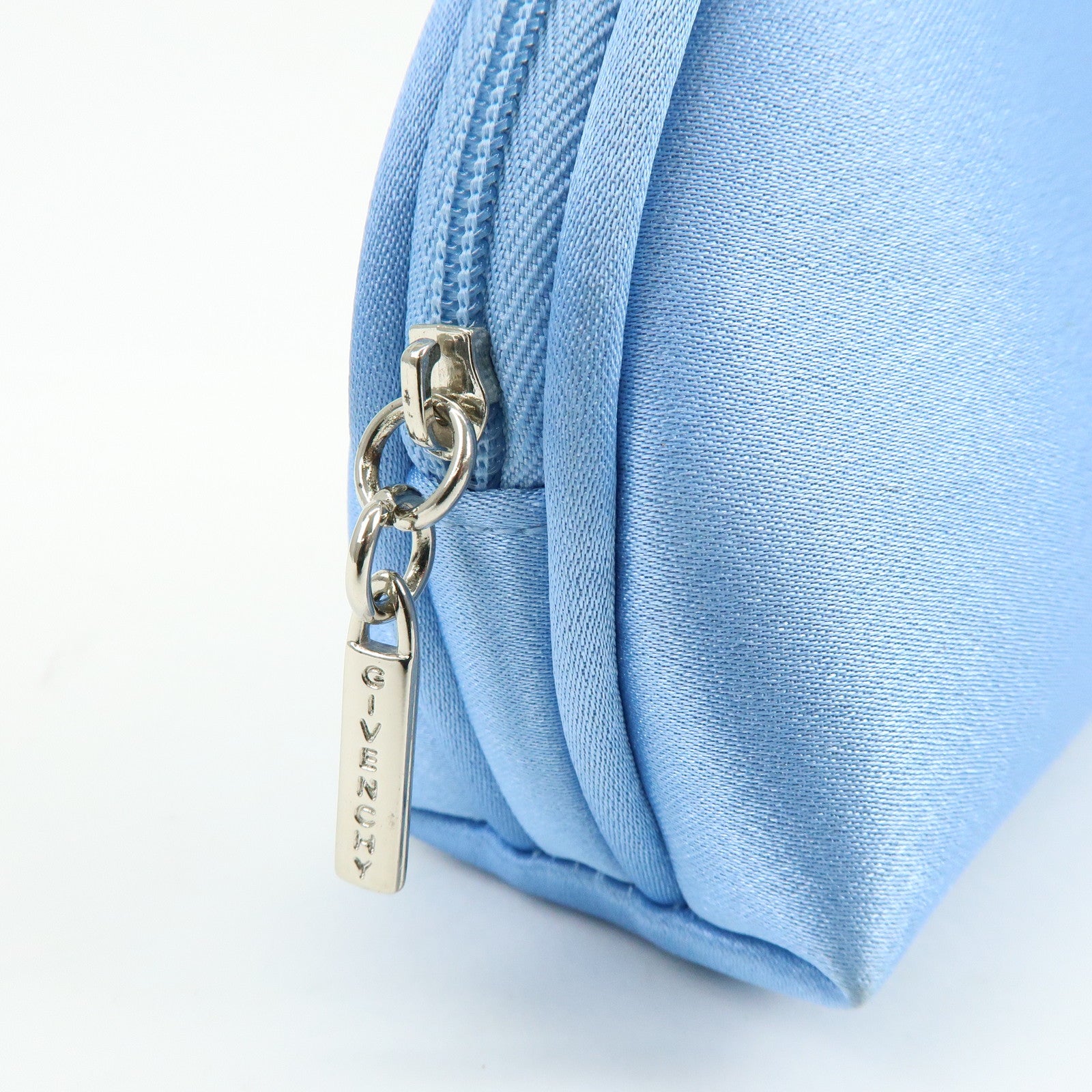 CELINE GIVENCY Set of 2 Canvas Pouch Cosmetic Case Light Green Blue