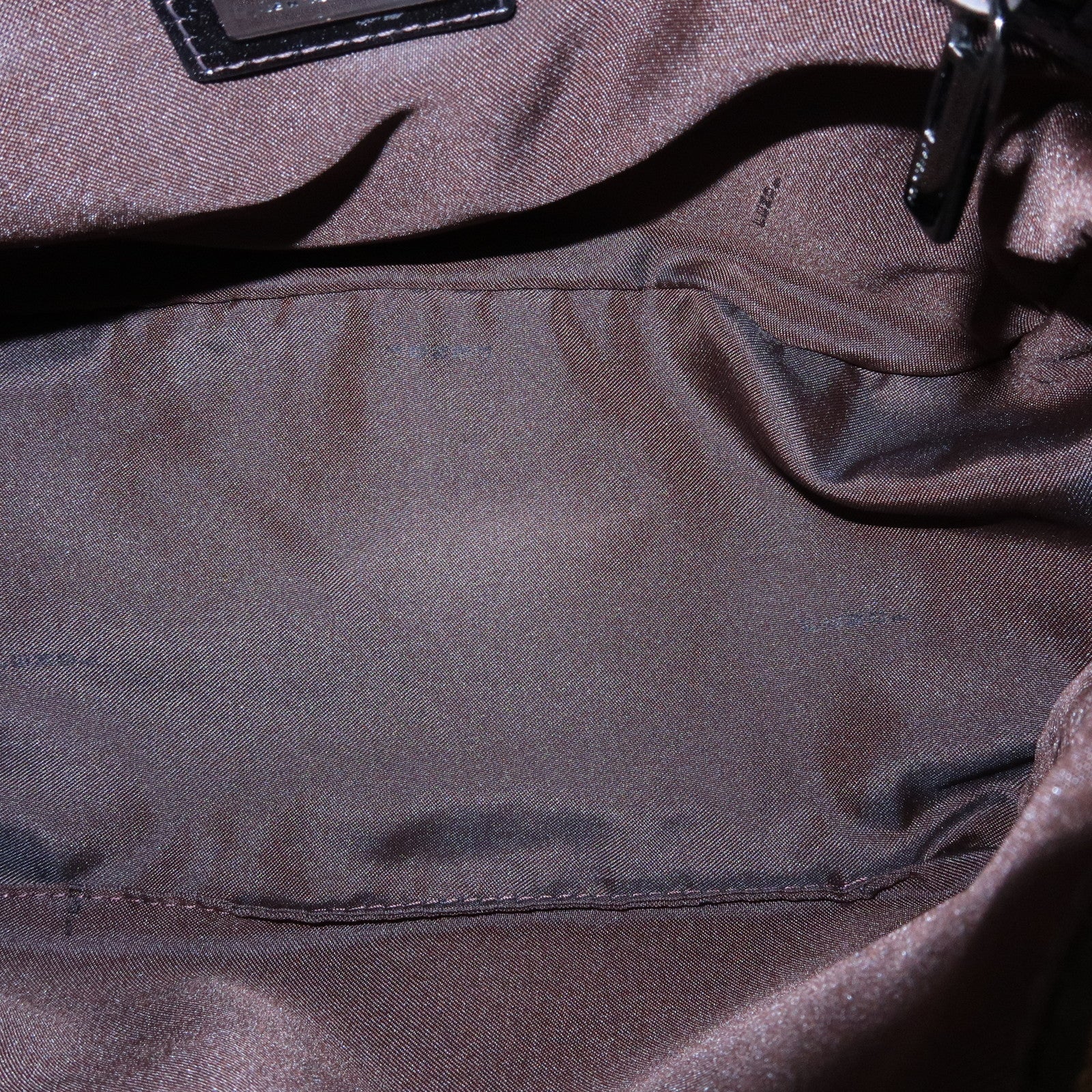 FENDI Zucca Mamma Baguette Canvas Leather Shoulder Bag 8BR004