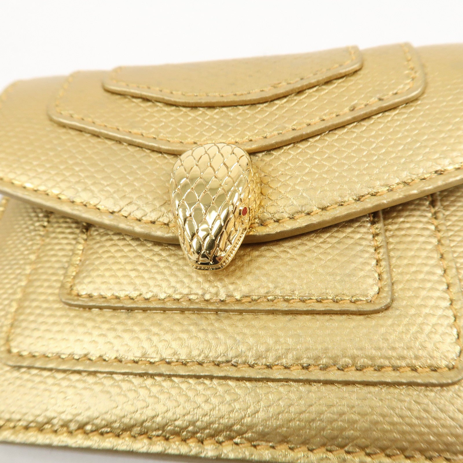 BVLGARI Serpenti Forever Leather Bag Charm Gold