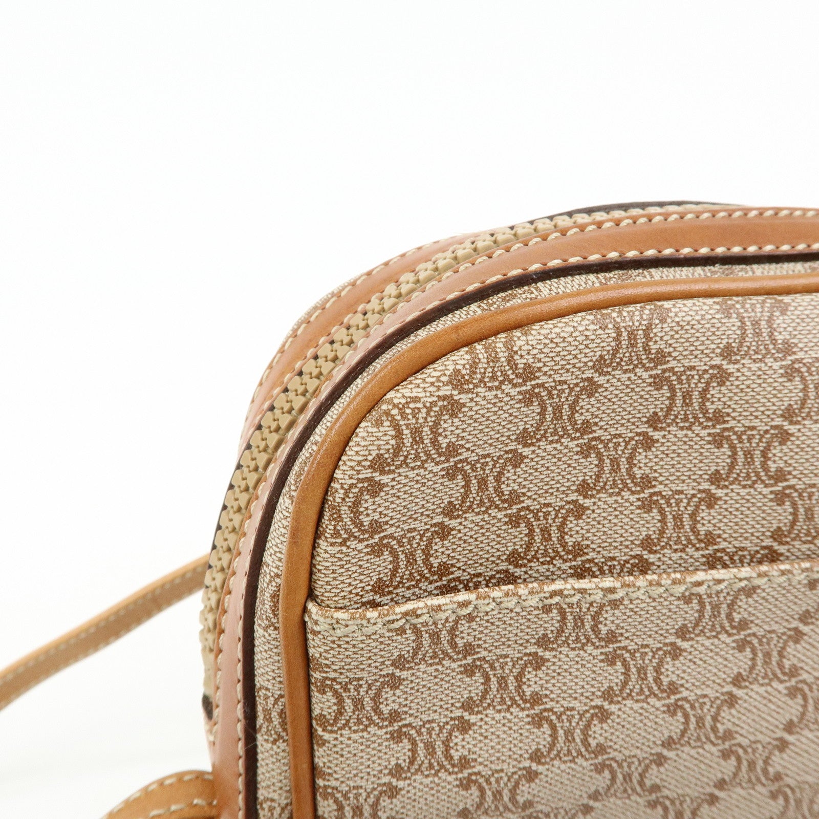 CELINE Macadam PVC Leather Mini Shoulder Crossbody Bag Beige