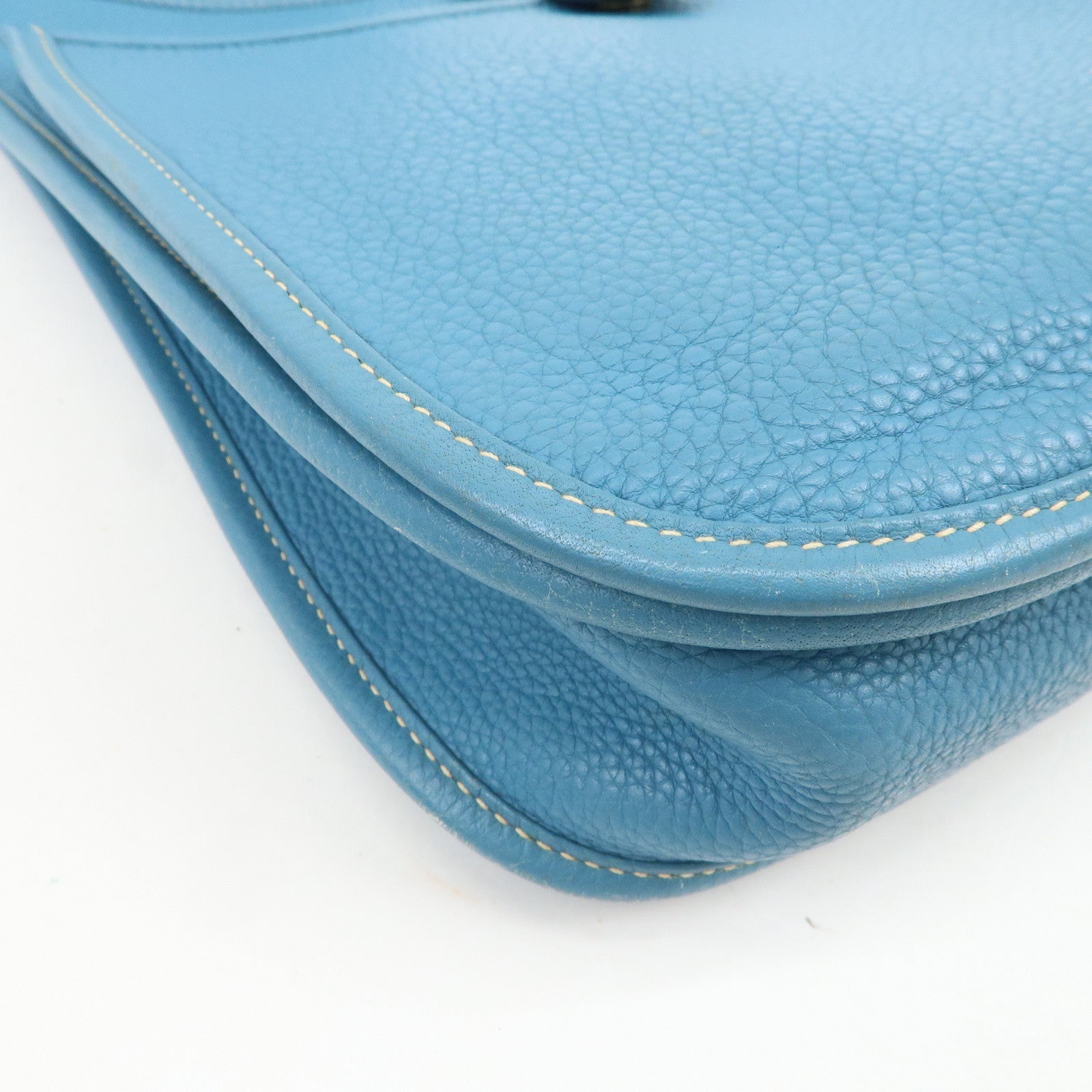 HERMES Taurillon Clemence Canvas Evelyne 3PM L Stamped Shoulder Bag