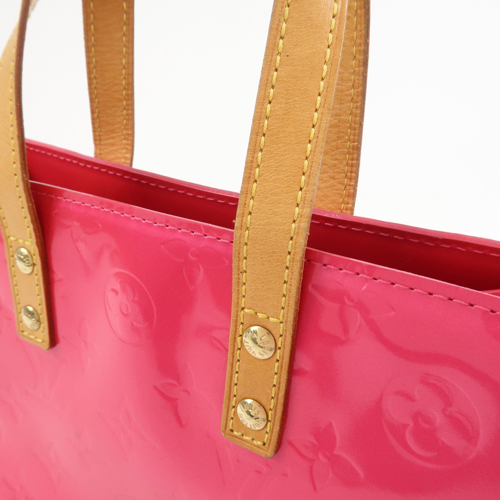 Louis Vuitton Monogram Vernis Lead PM Hand Bag Fuchsia Pink M91221