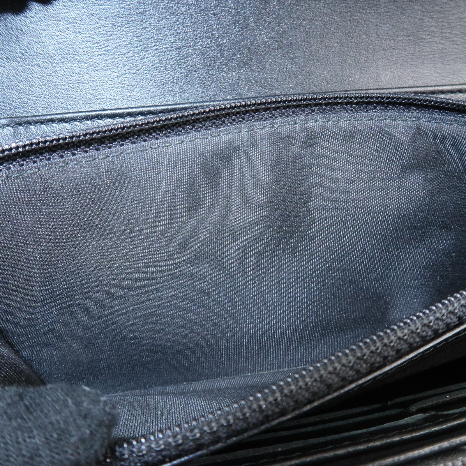 CHANEL Matelasse Caviar Skin CC Filigree Long Wallet Black A84448 Used