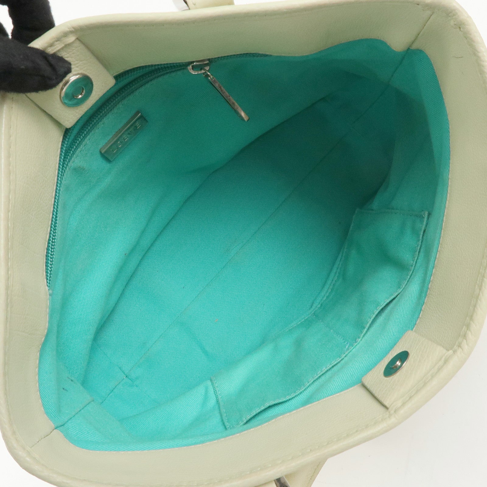 LOEWE Anagram Leather Tote Bag Hand Bag Ivory