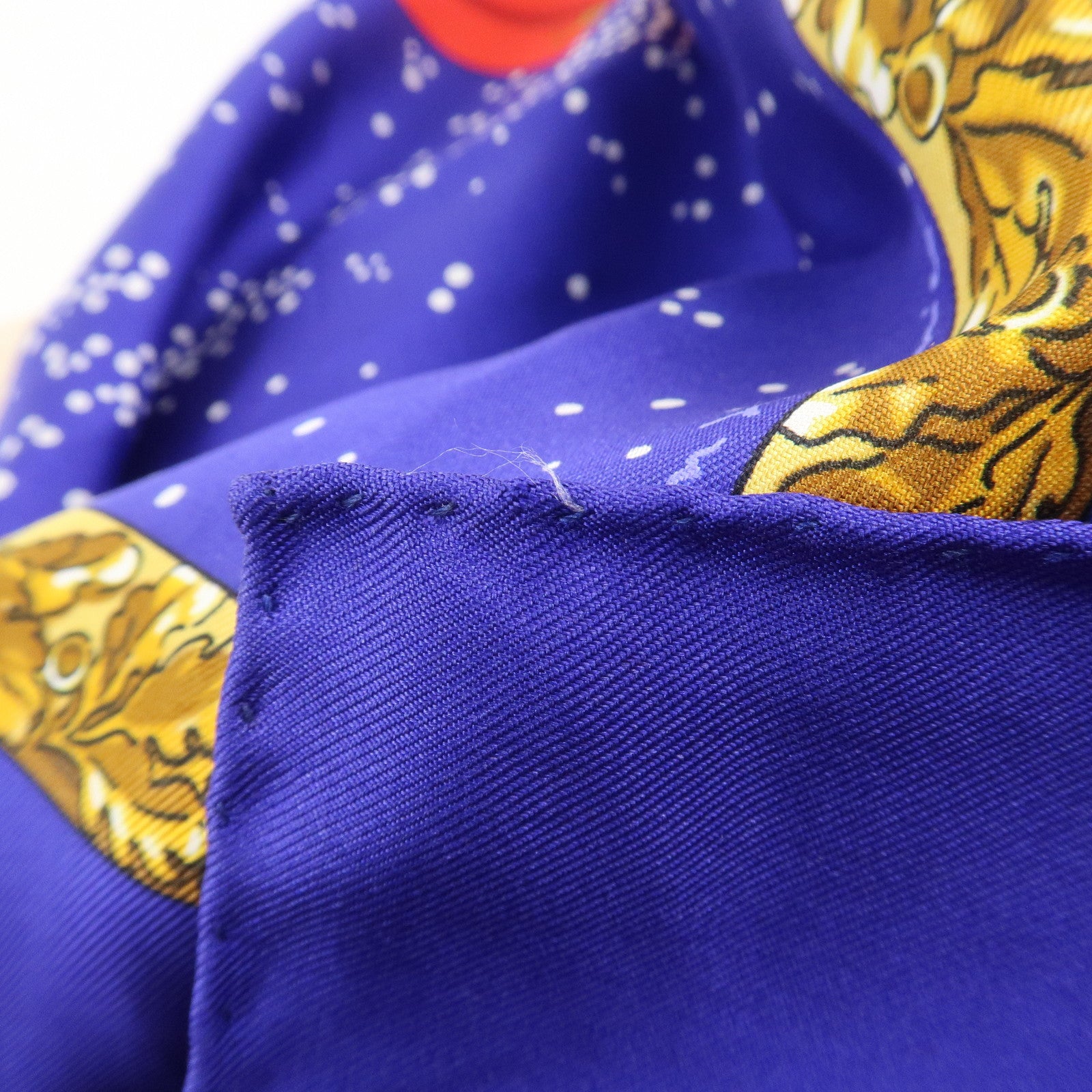 HERMES Carre 90 Silk 100% Scarf Souvenirs de Paris Blue Red Ivory