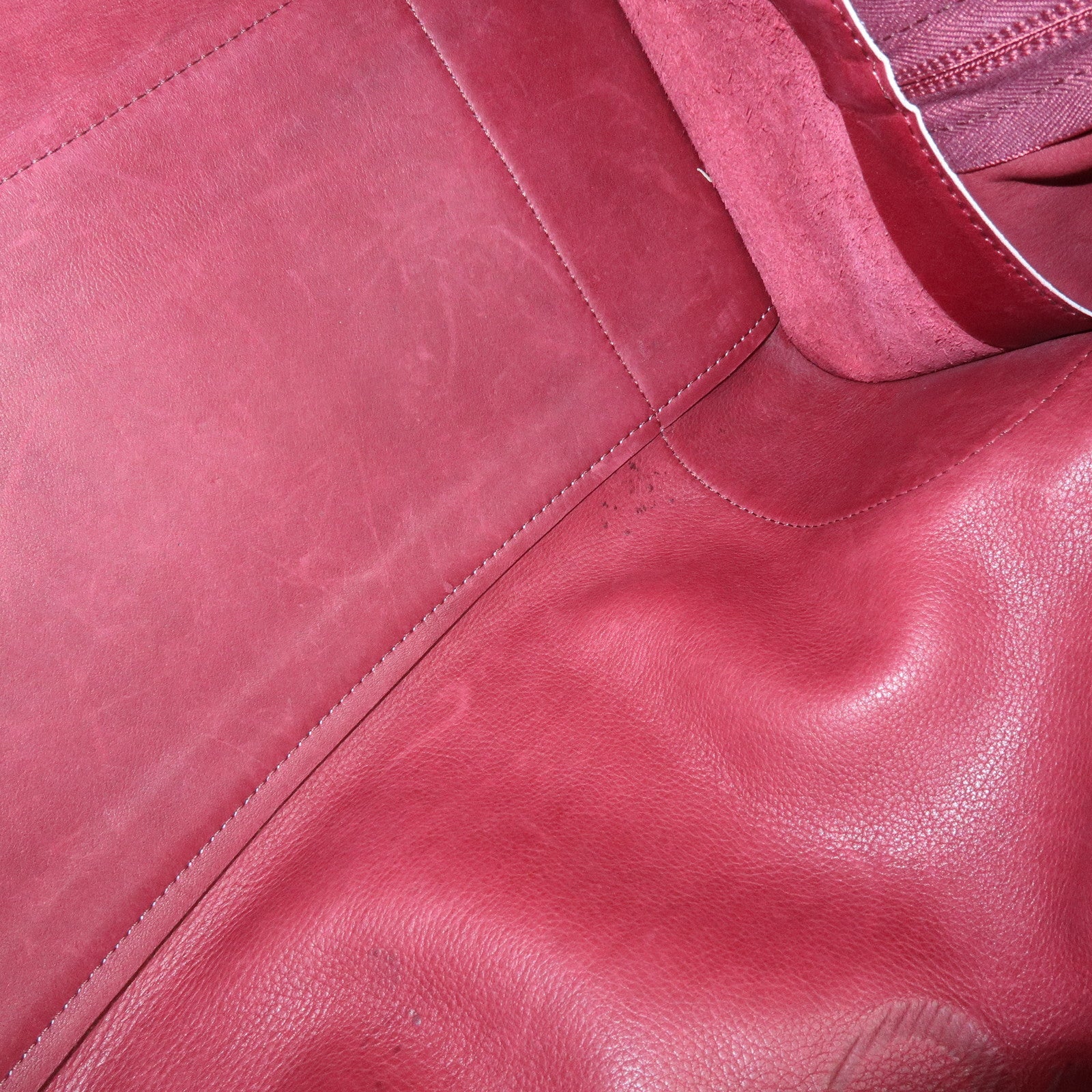 Loewe Anagram Amazona 40 Suede Leather Hand Bag Red Brown