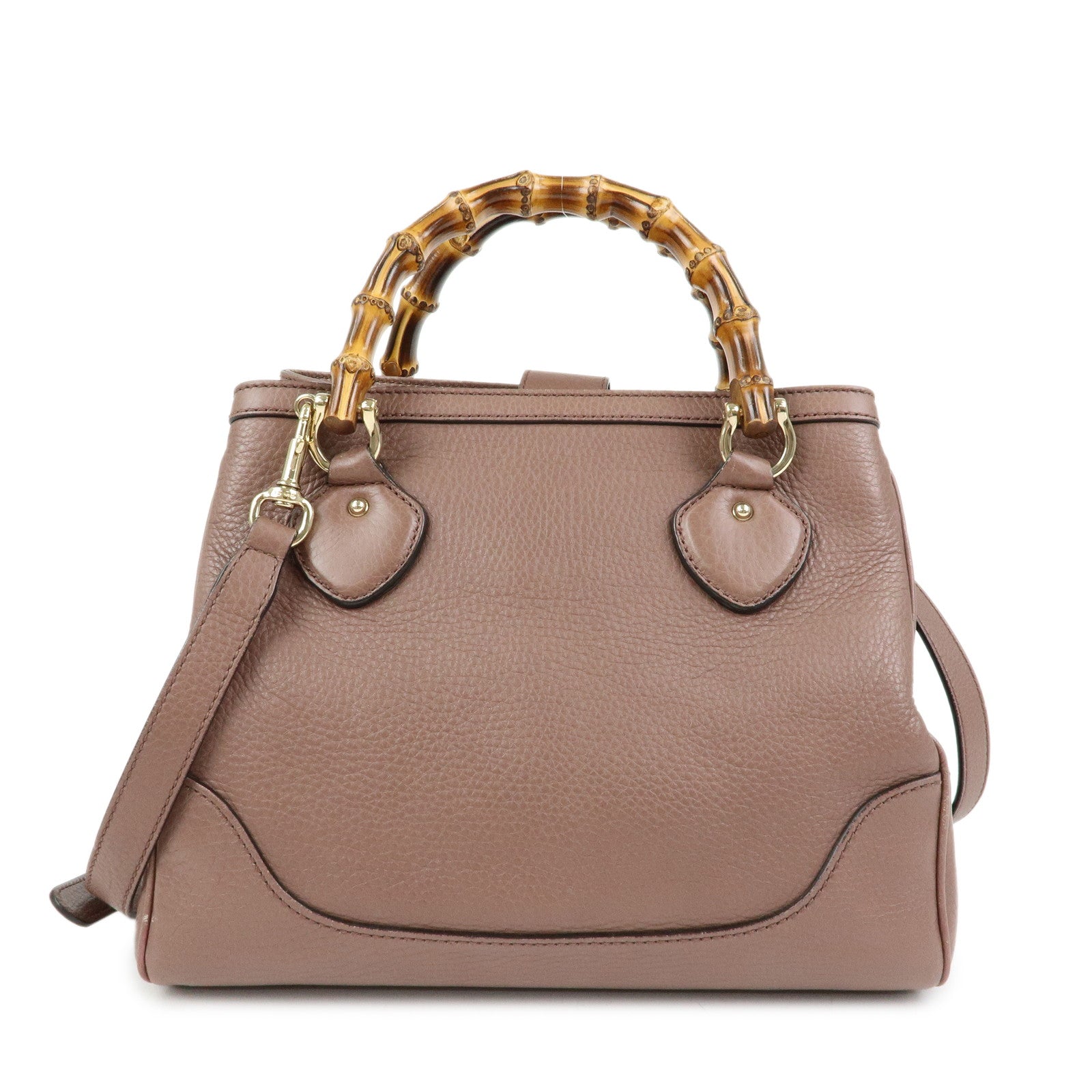 GUCCI Bamboo Diana Leather 2Way Shoulder Bag Hand Bag Brown 308360