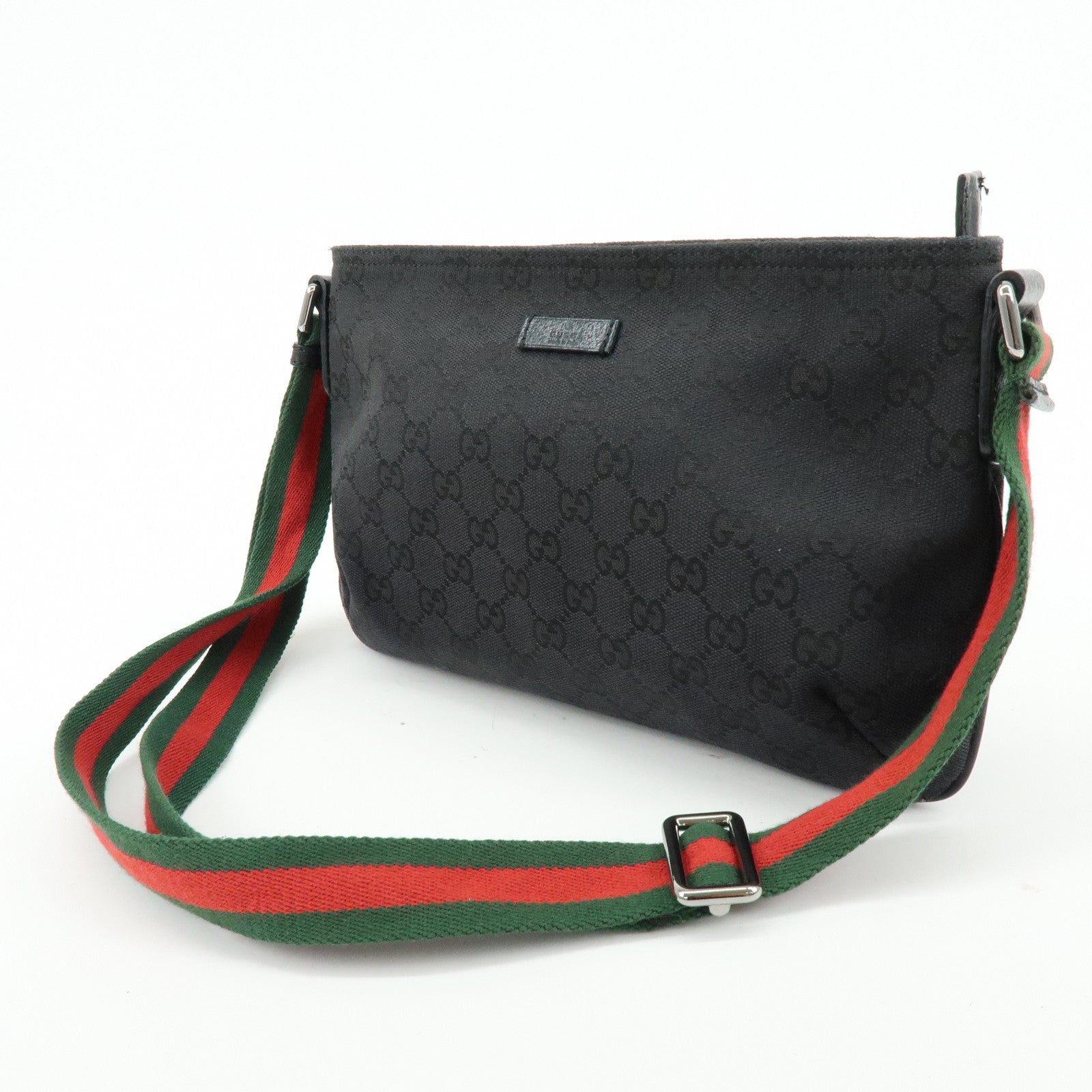 GUCCI Sherry Leather Shoulder Bag Crossbody Bag Black 189749