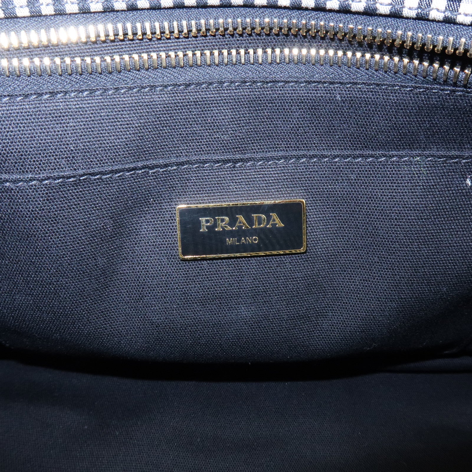 PRADA Canapa Canvas 2Way Bag Hand Bag Shoulder Bag Black Ivory