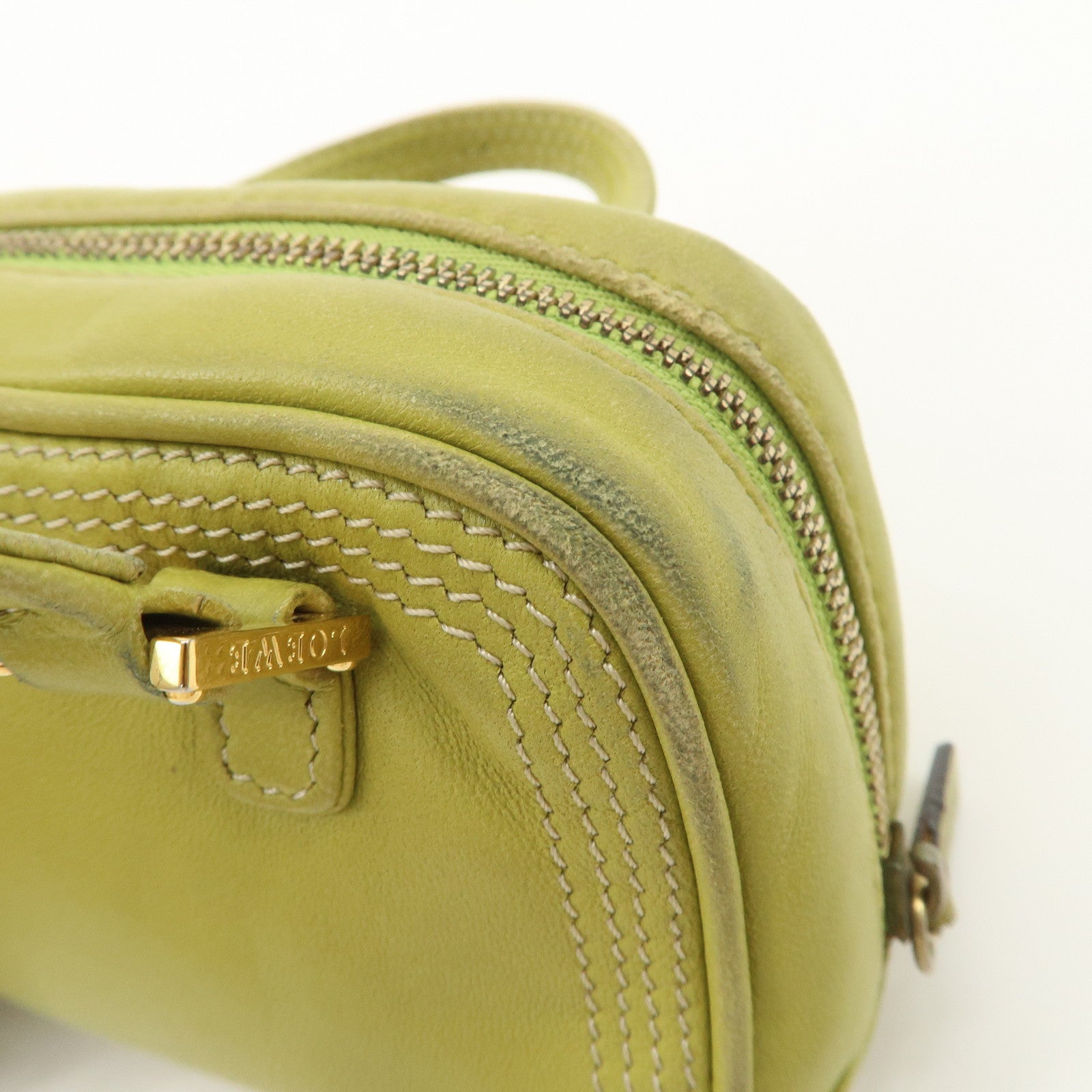 LOEWE Anagram Leather Micro Amazona 2Way Shoulder Bag Green Used