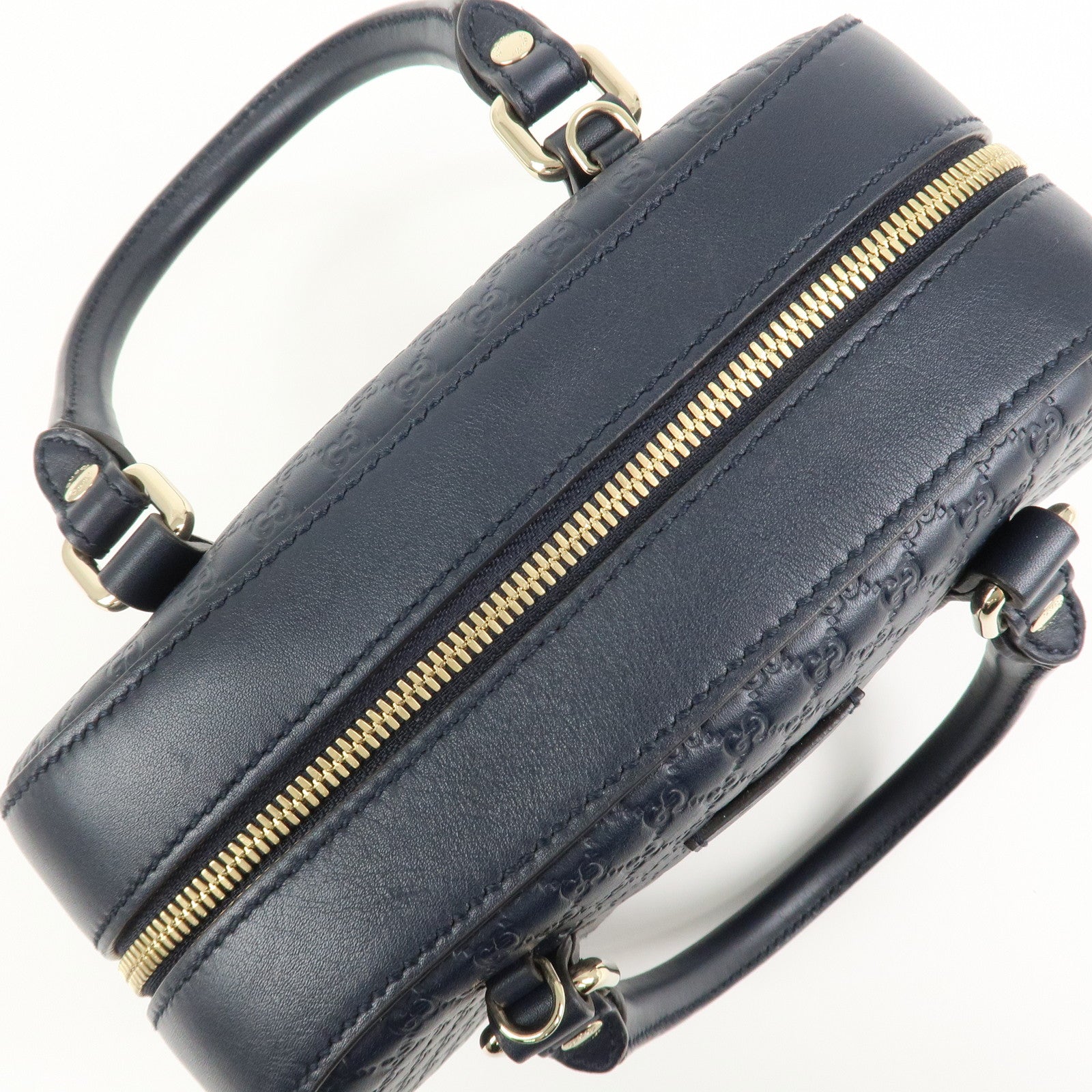 GUCCI Micro Guccissima Leather 2 Way Bag Hand Bag Dark Navy 510289