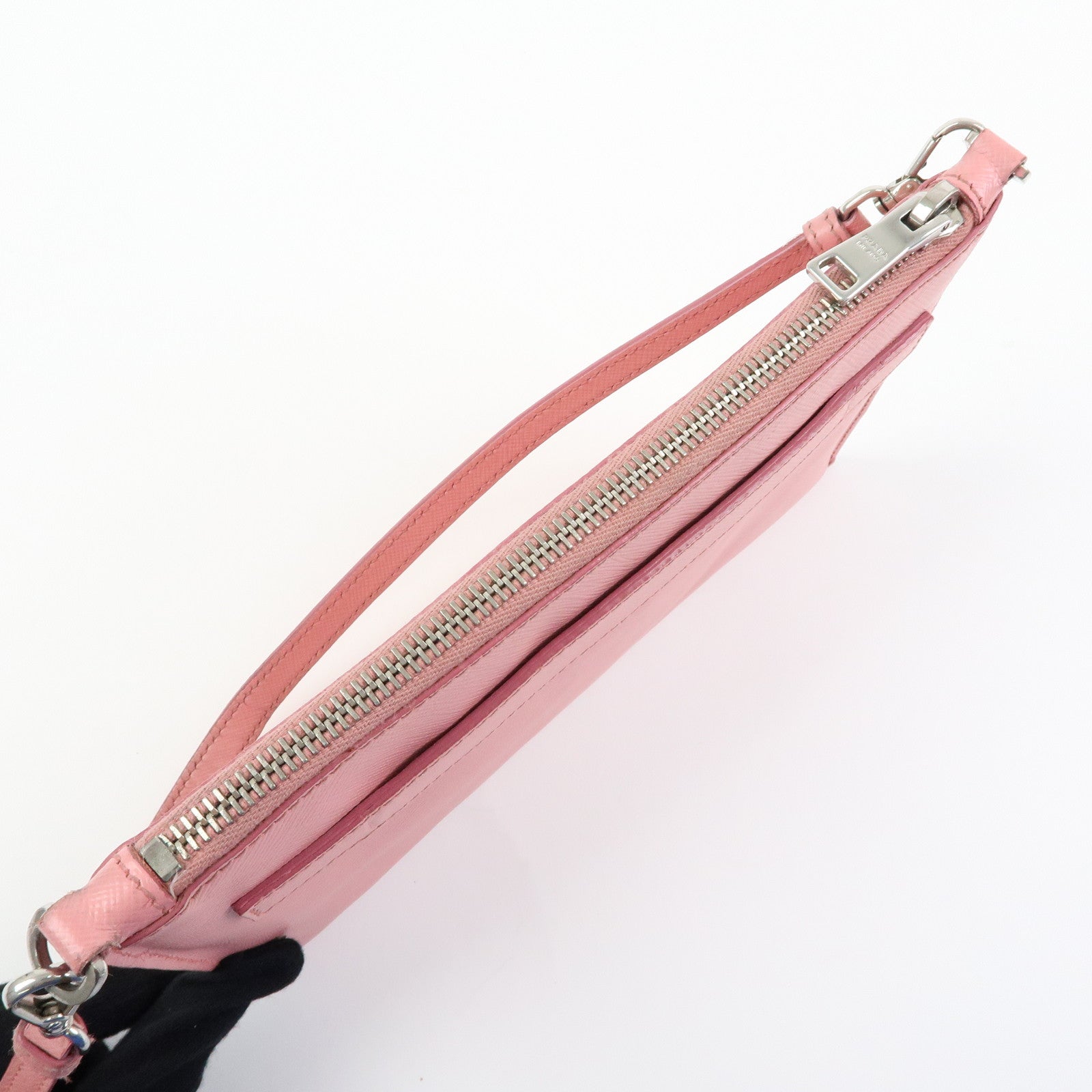 PRADA Saffiano Leather 2Way Bag Clutch Bag Shoulder Bag Pink