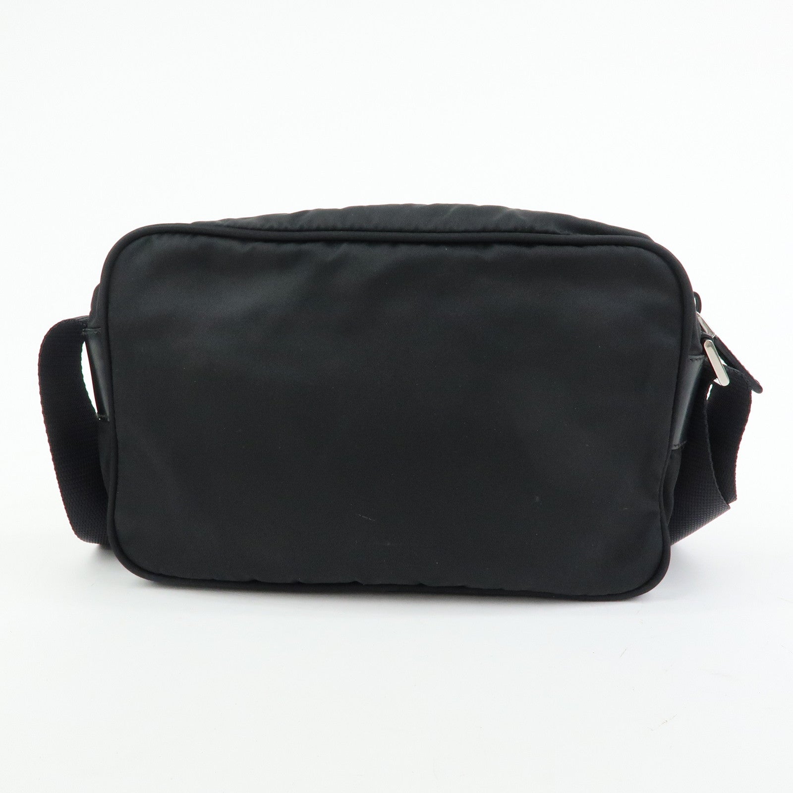 PRADA Triangle Logo Nylon Shoulder Bag Crossbody Bag Black BT0166