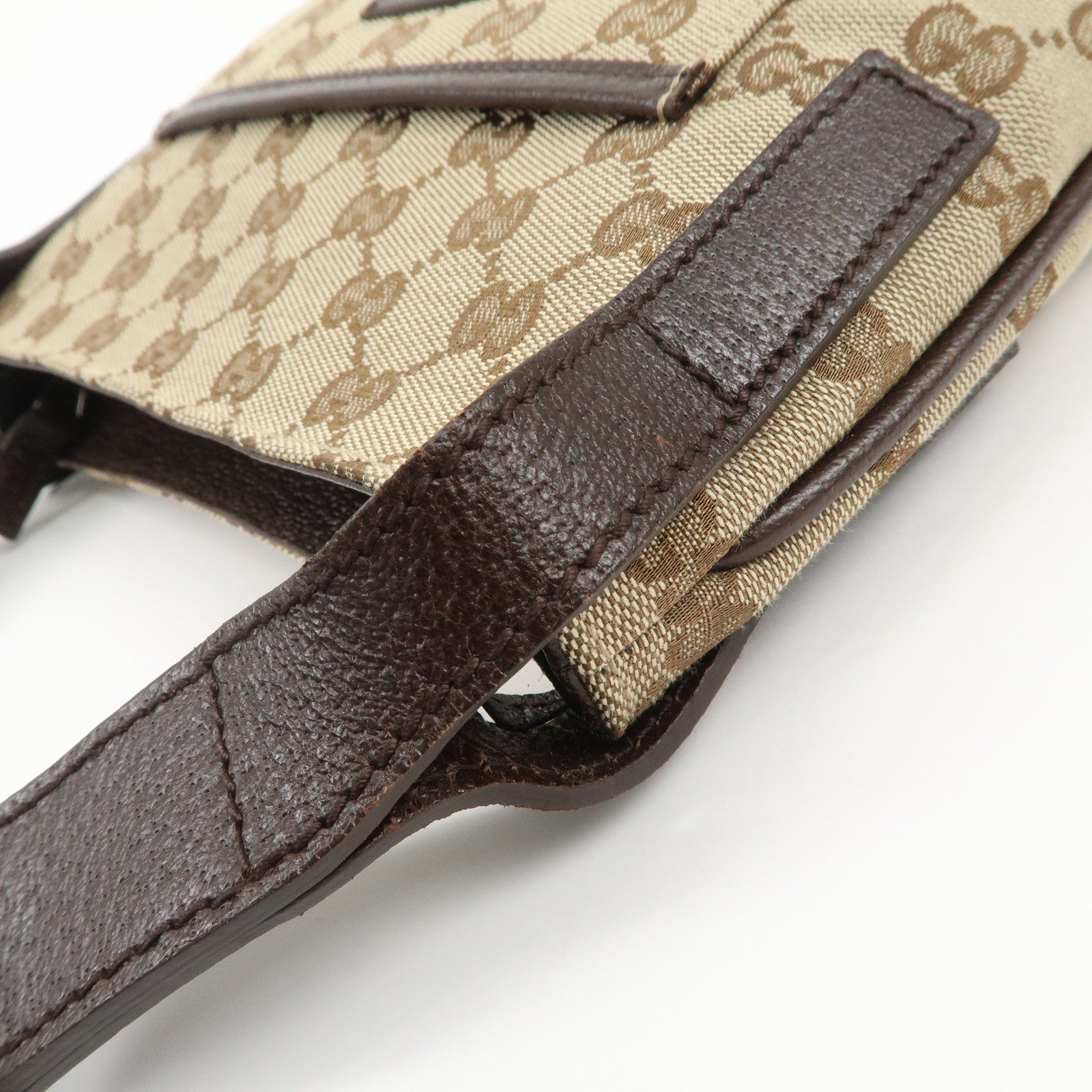 GUCCI GG Canvas Leather Shoulder Bag Crossbody Bag Beige 122793