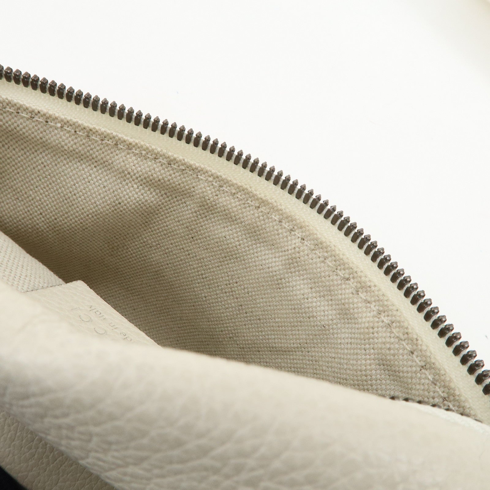 GUCCI Sherry Leather Canvas Waist Bag Crossbody Bag Ivory 527792