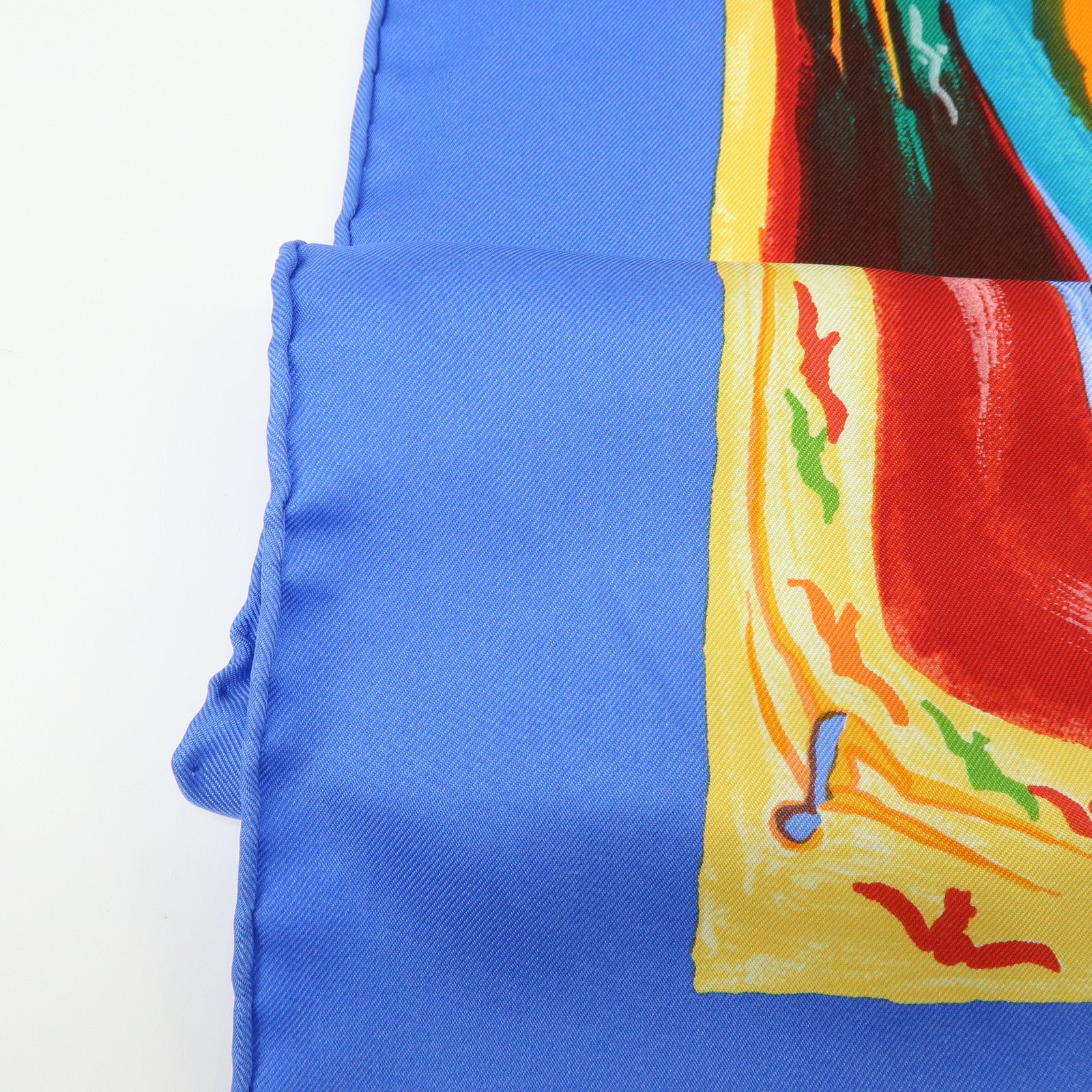 HERMES Carre 90 Silk 100% Scarf Smiles in Third Millenary Blue