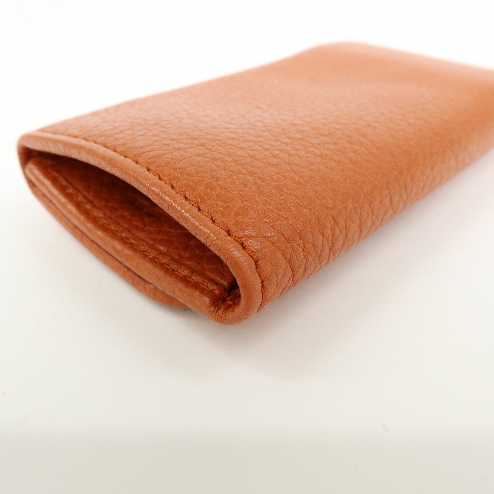 PRADA Leather Key Case Key Chain Key Holder Orange