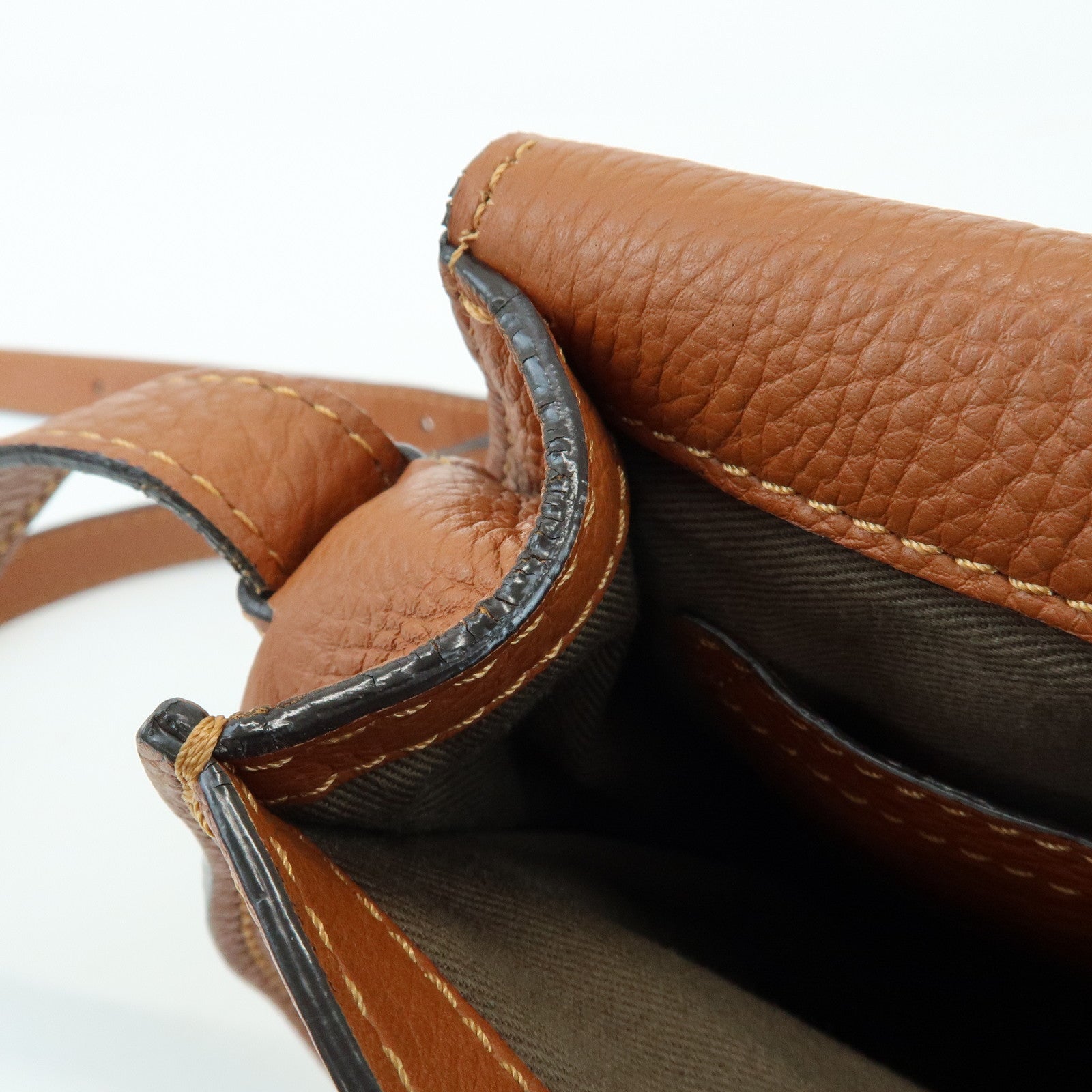 Chloe Marcie Leather Shoulder Bag Crossbody Bag Brown