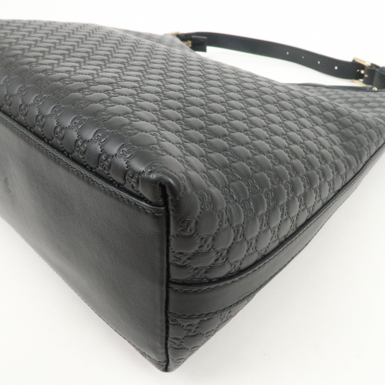 GUCCI Micro Guccissima Leather Shoulder Bag Hand Bag Black 449732