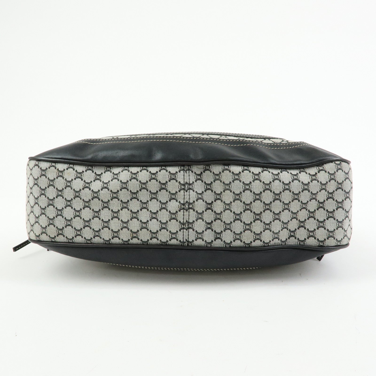 CELINE Macadam Canvas Leather Shoulder Bag Hand Bag Black