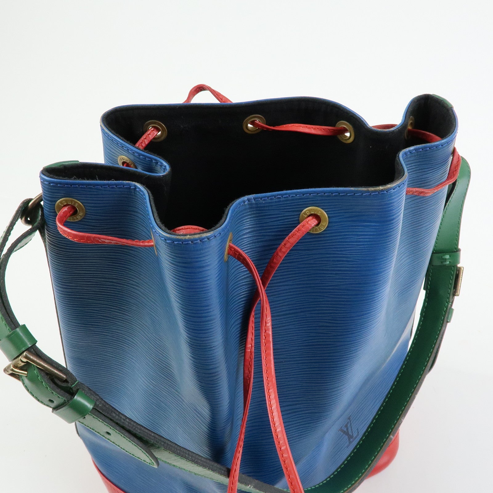 Louis Vuitton Epi Noe Tricolor Shoulder Bag Blue Green Red M44082