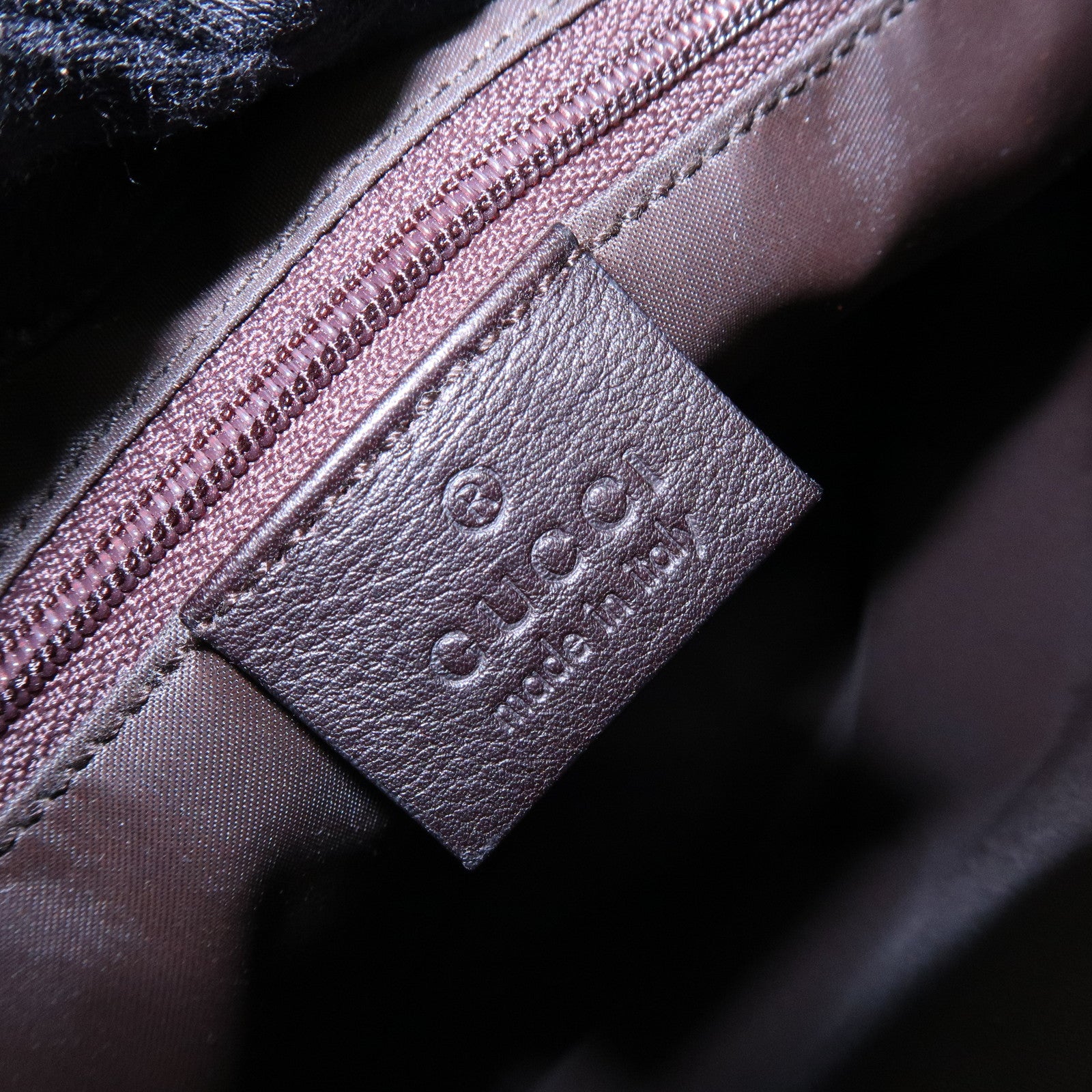 GUCCI Bamboo Leather Shoulder Bag Hand Bag Dark Brown 001・3244