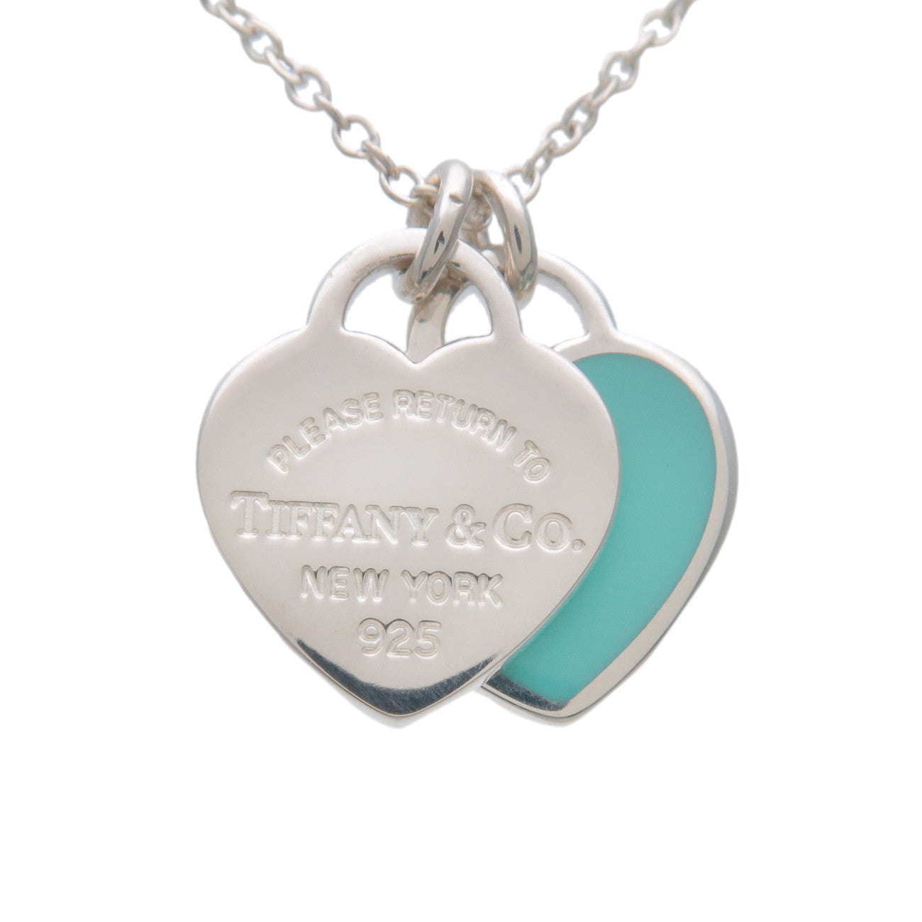 Tiffany & Co Return to Tiffany Mini Double Heart Tag Necklace SV925