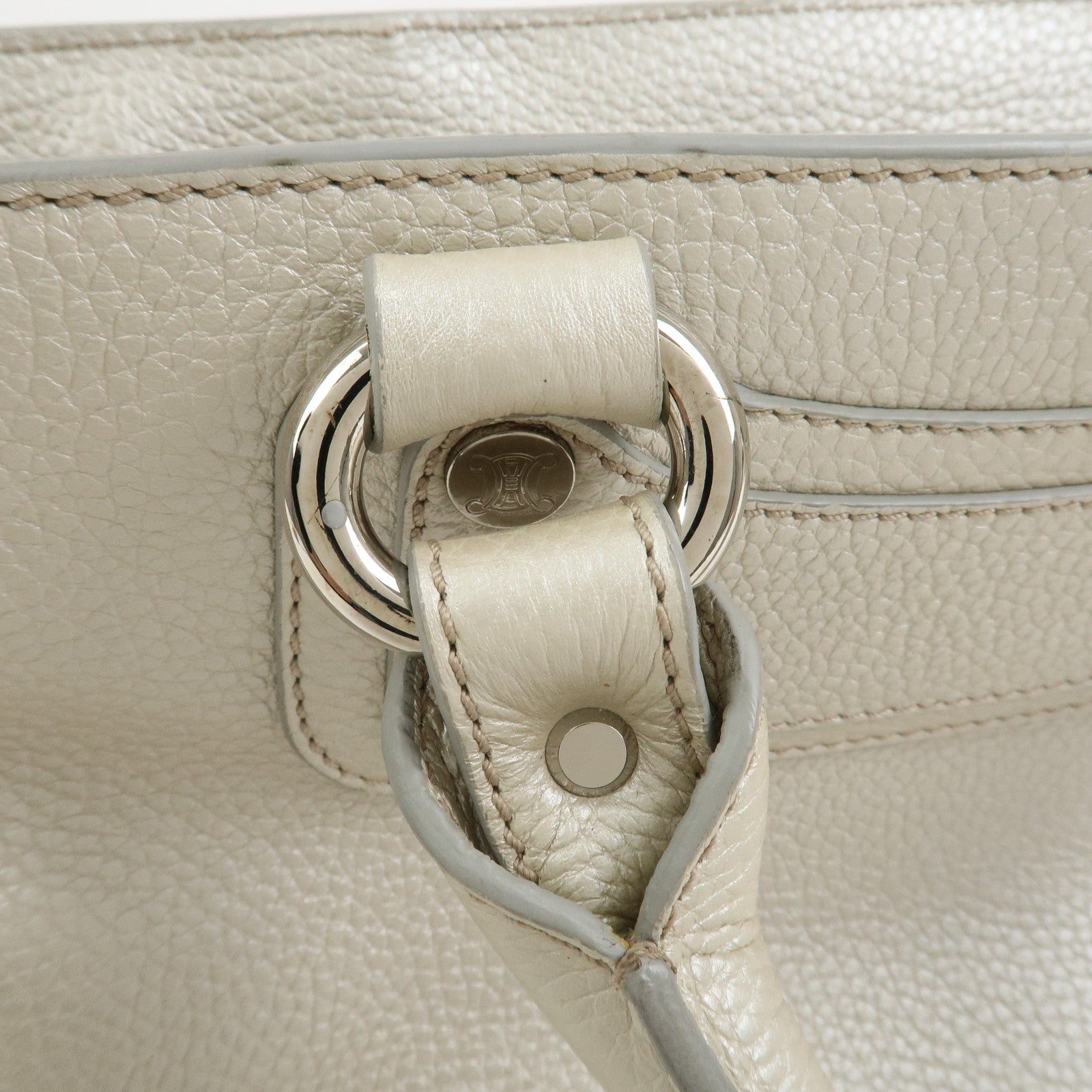 CELINE Macadam Engraved Leather Boogie Bag Hand Bag Gold