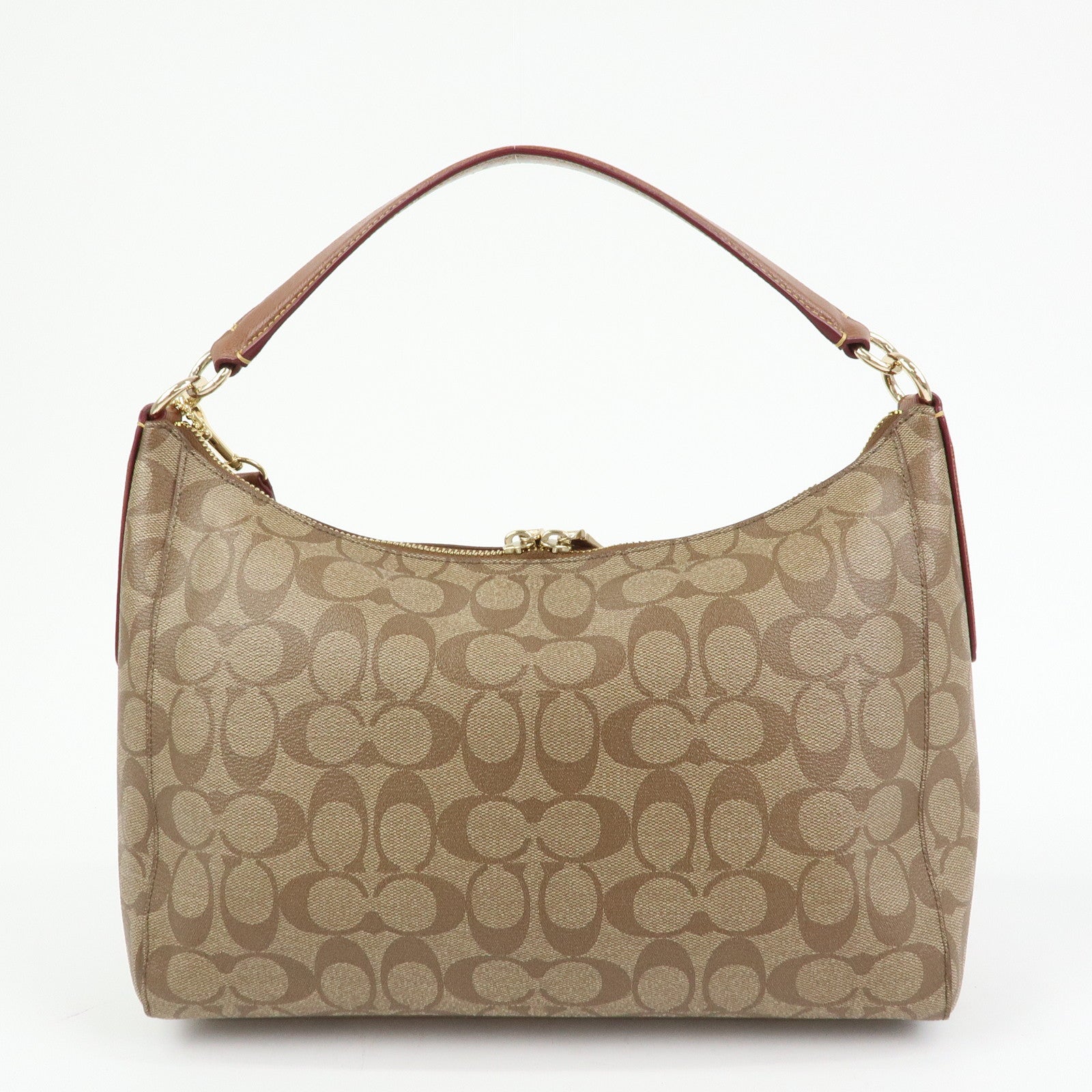 COACH Signature PVC Leather 2Way Shoulder Bag Hand Bag Brown