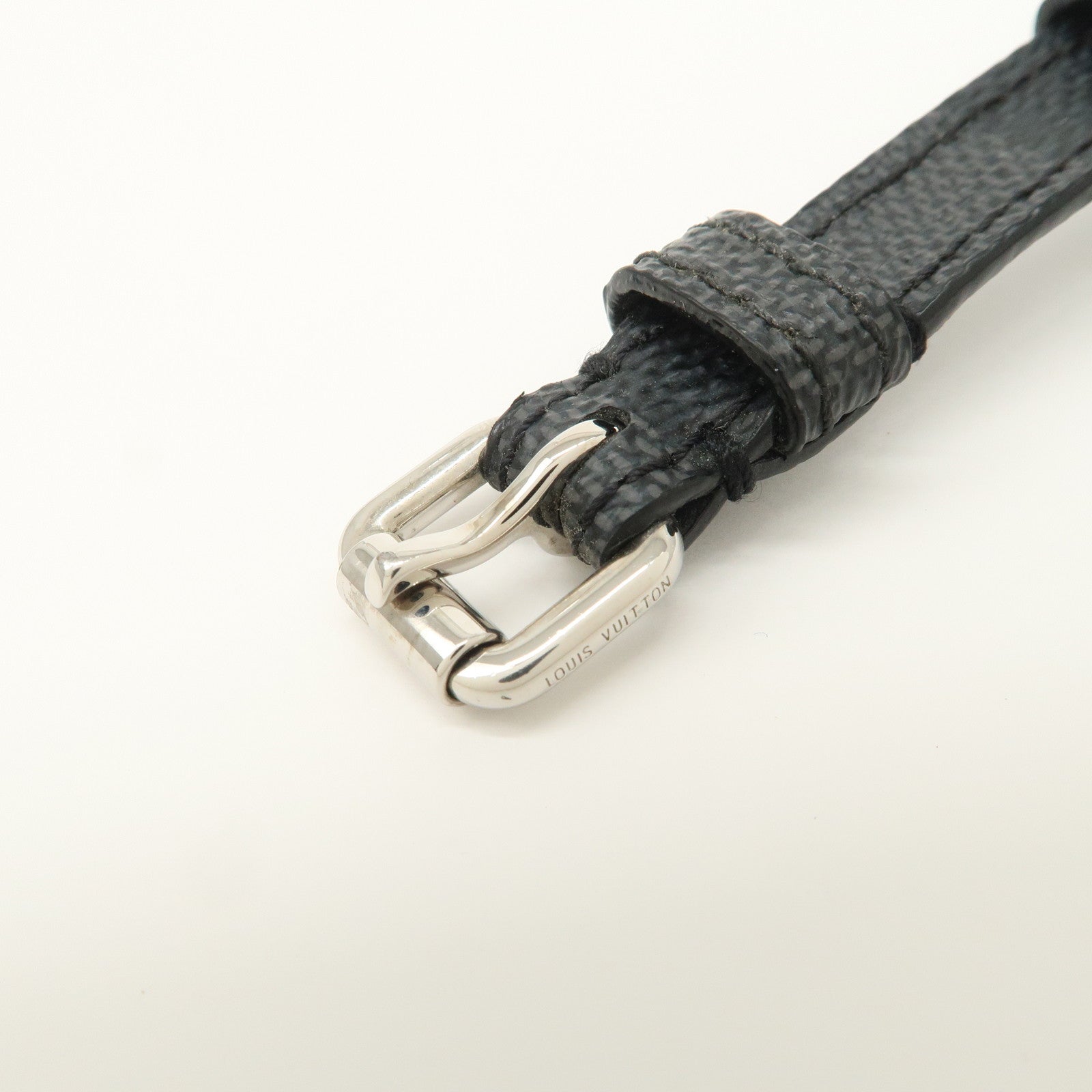 Louis Vuitton Damier Graphite Bracelet Sign It Black Silver M6616E