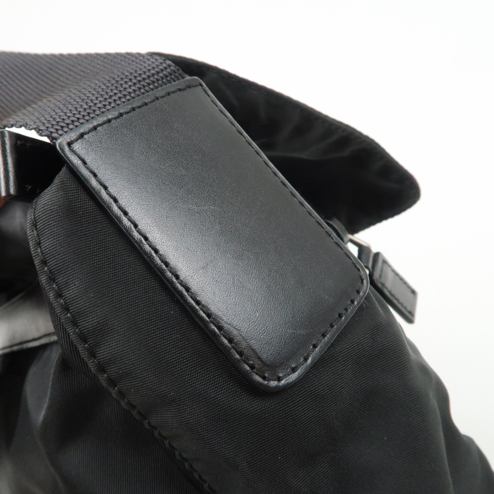 PRADA Triangle Logo Nylon Shoulder Bag Crossbody Bag Black